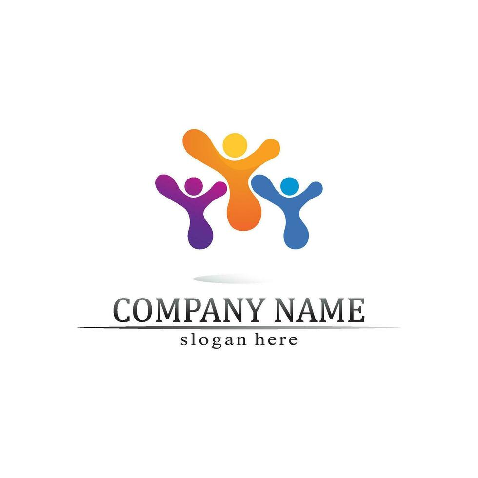 People logo, Team, Succes people work, Group and Community, Group Company and Business logo vector and design Care, Family icon Succes logo