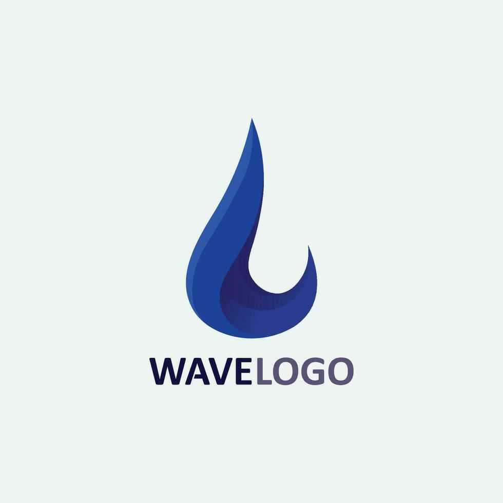 Icono de onda y gota de agua, diseño de ilustraciones vectoriales, logotipo empresarial vector