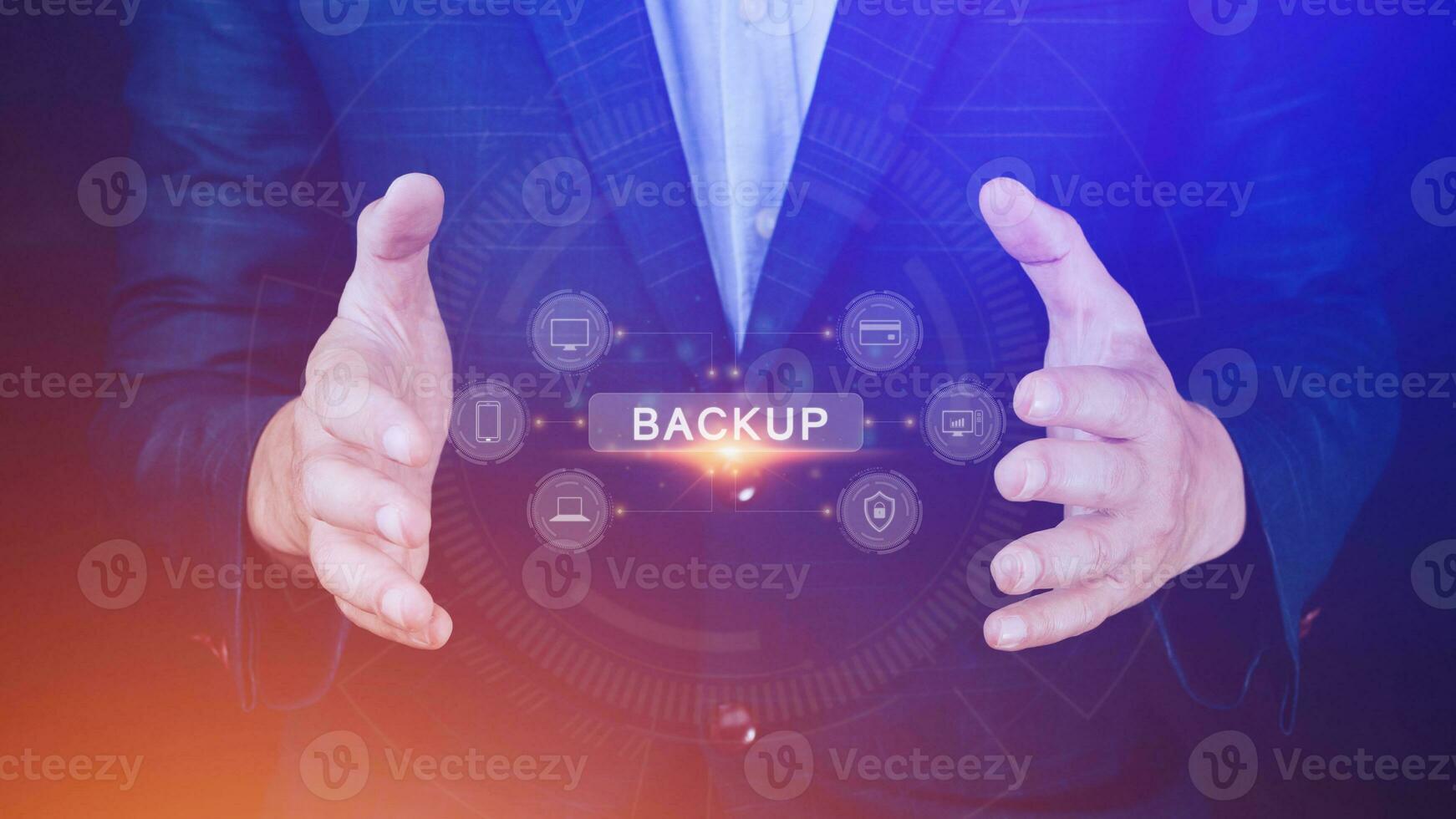 Internet data storage backup, technology business concept, Cloud technology, Data storage, Networking and internet service concept. photo