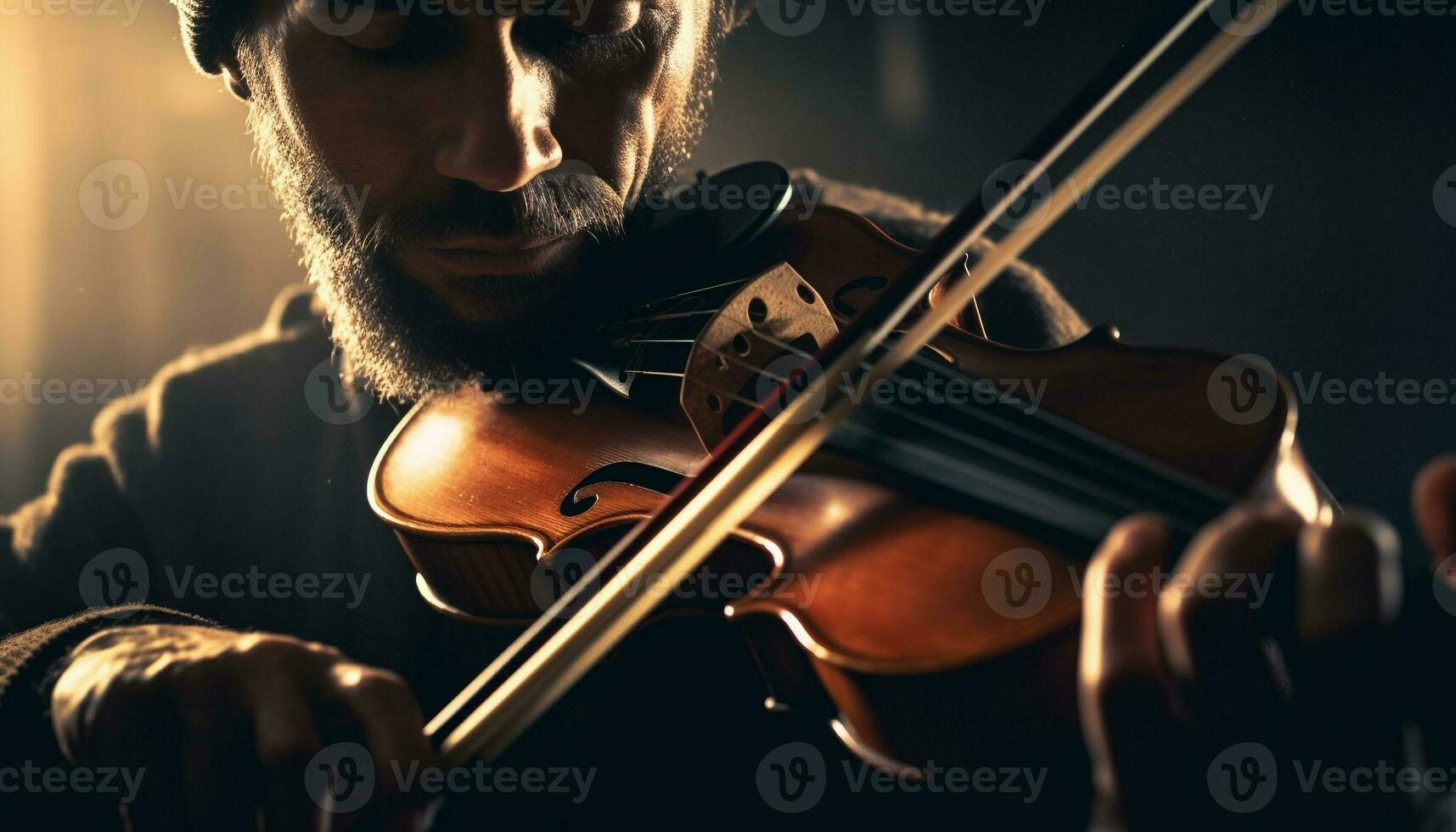 el experto violinista, un Maestro de su artesanía, realiza esmeradamente generado por ai foto