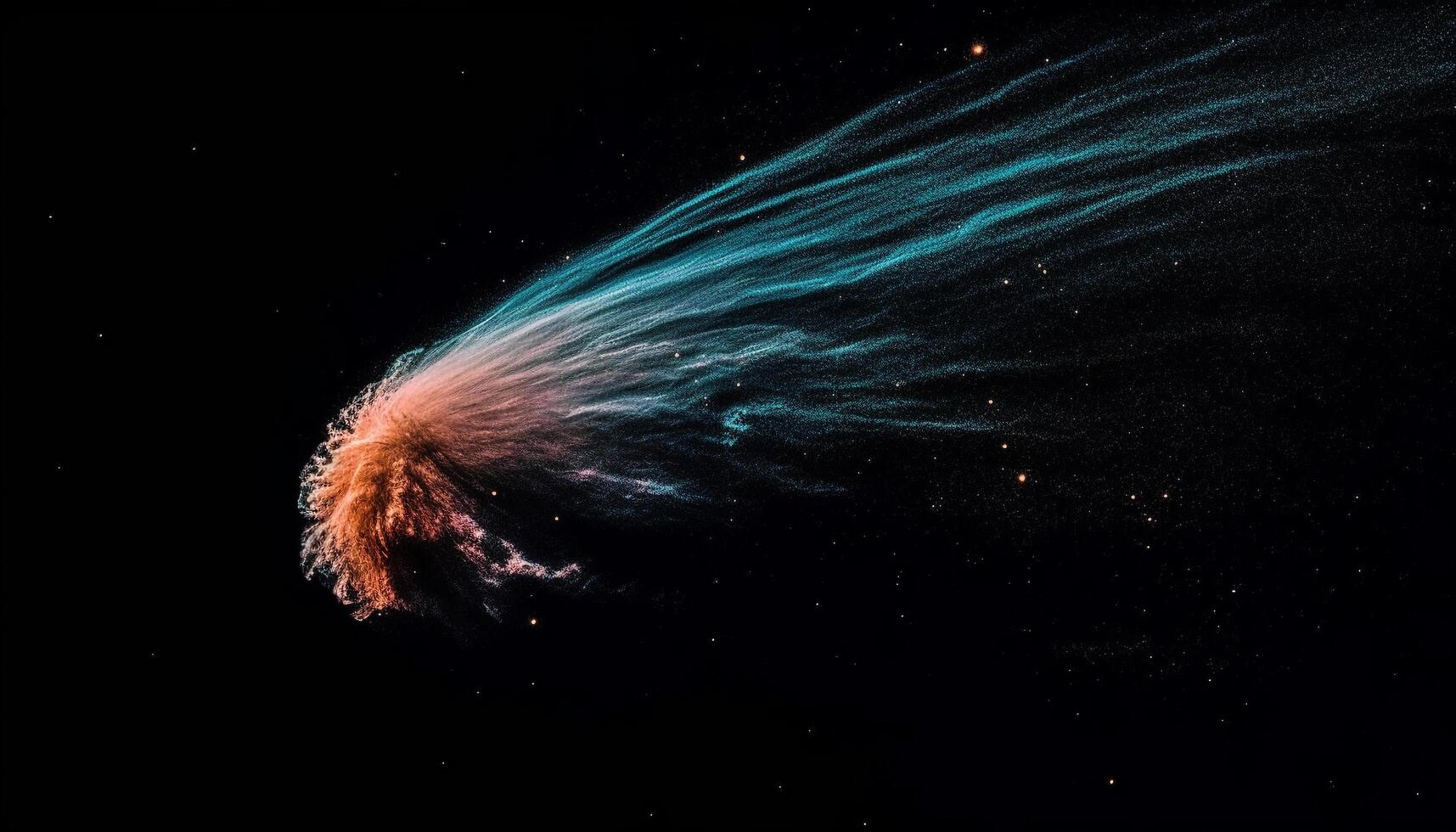 Underwater scuba diving reveals glowing multi colored sea life motion generated by AI photo