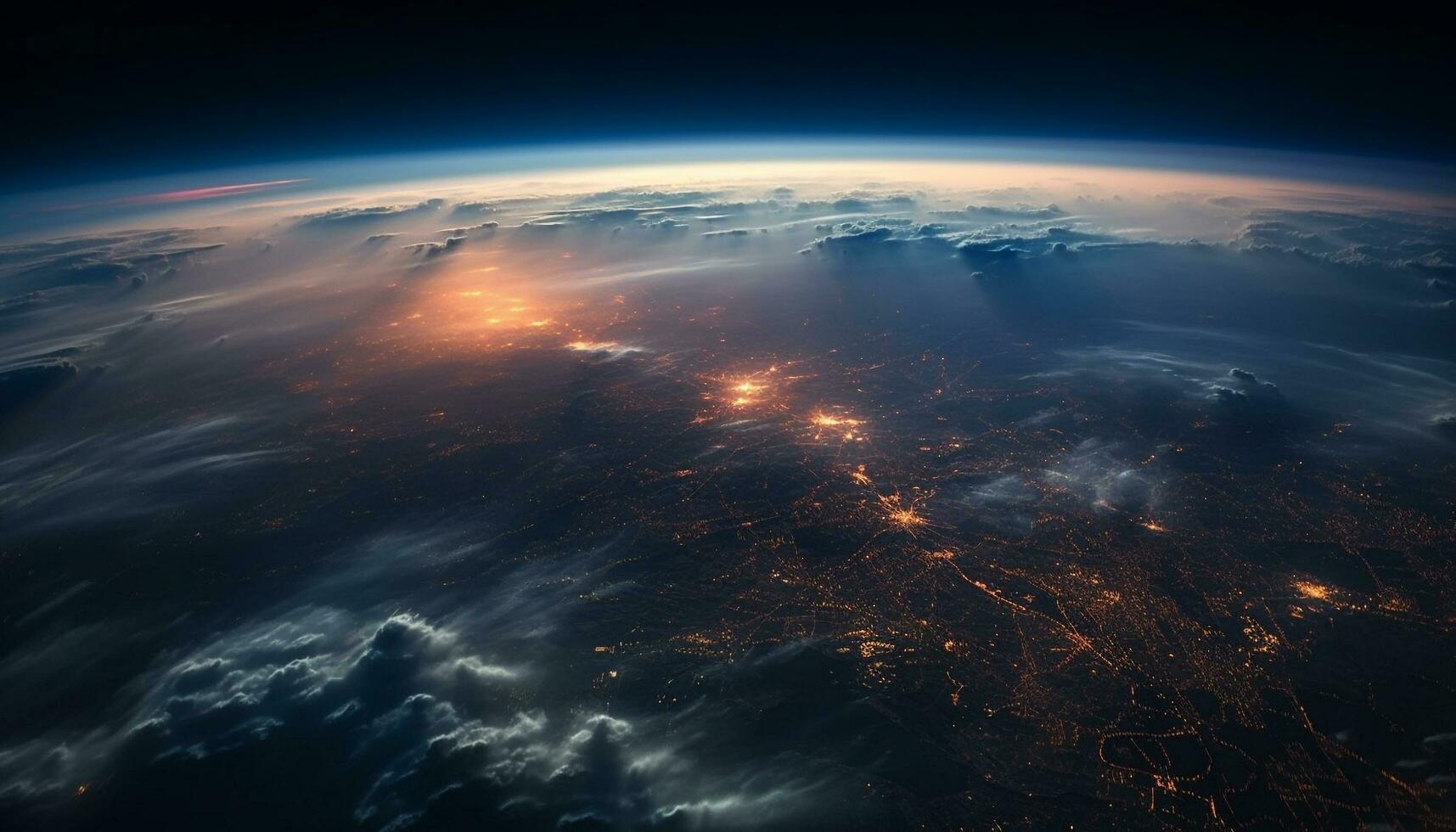 lechoso camino brilla brillante encima montaña horizonte en verano noche generado por ai foto