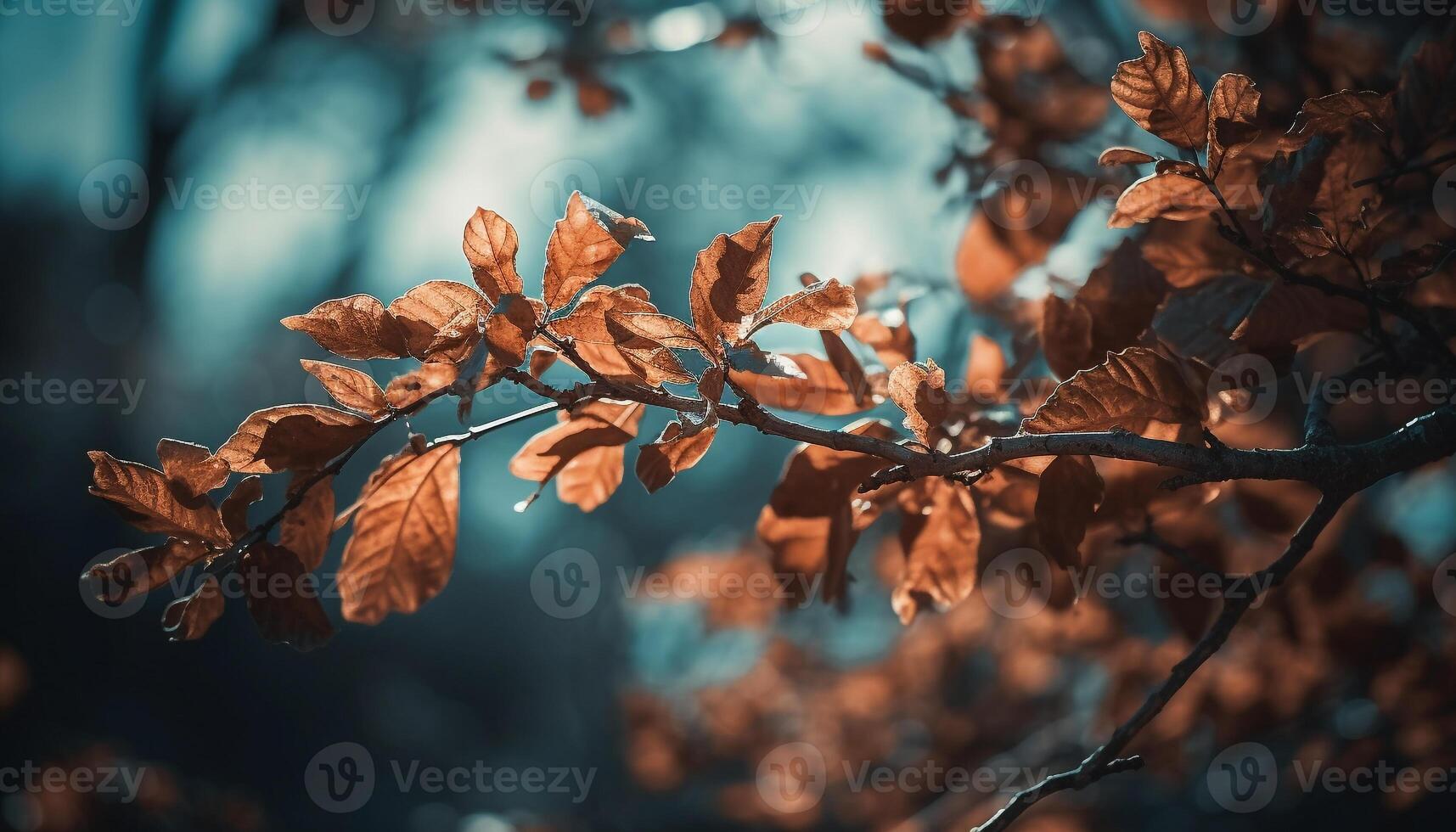 Vibrant autumn foliage on maple tree, a natural phenomenon generated by AI photo