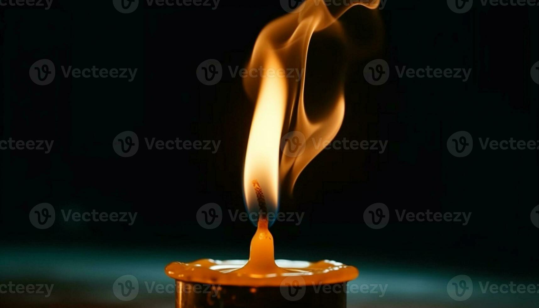 The glowing candle ignites spirituality in a dark background generated by AI photo