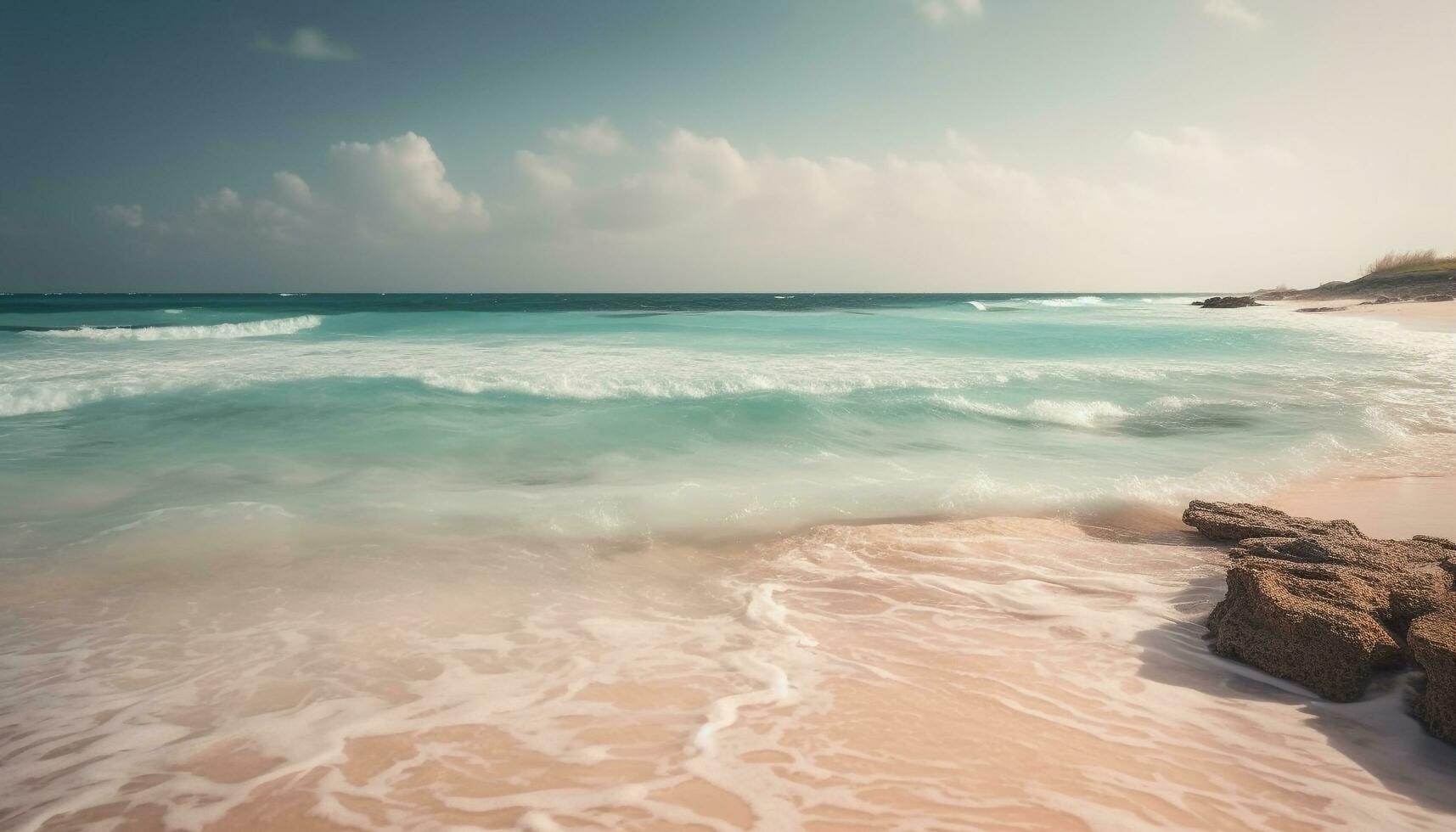 A tranquil seascape at dusk, reflecting the beauty of nature generated by AI photo