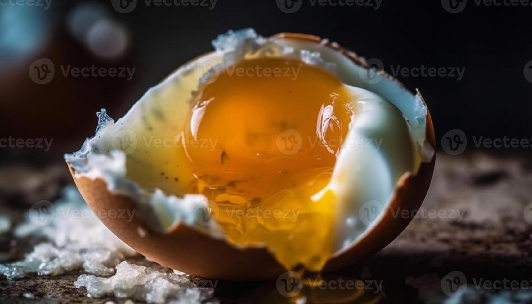 Fresh organic egg, high protein, healthy meal, farm to table gourmet cooking generated by AI photo