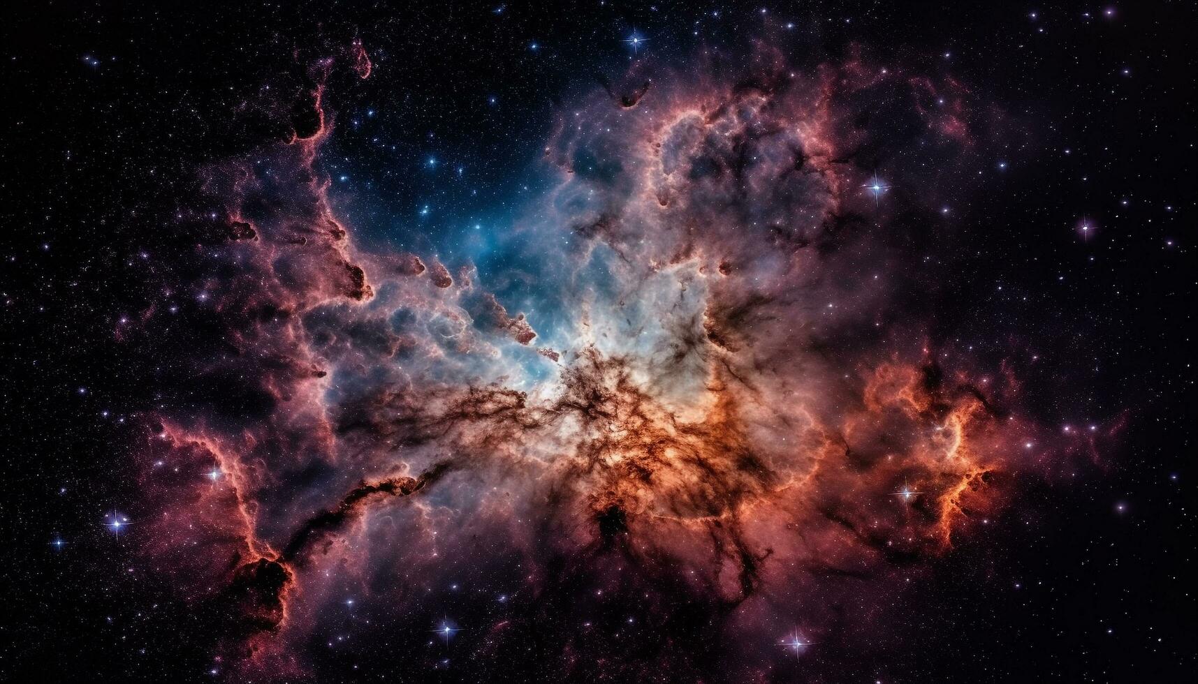 Exploring the deep space, a glowing supernova creation illuminates galaxy generated by AI photo
