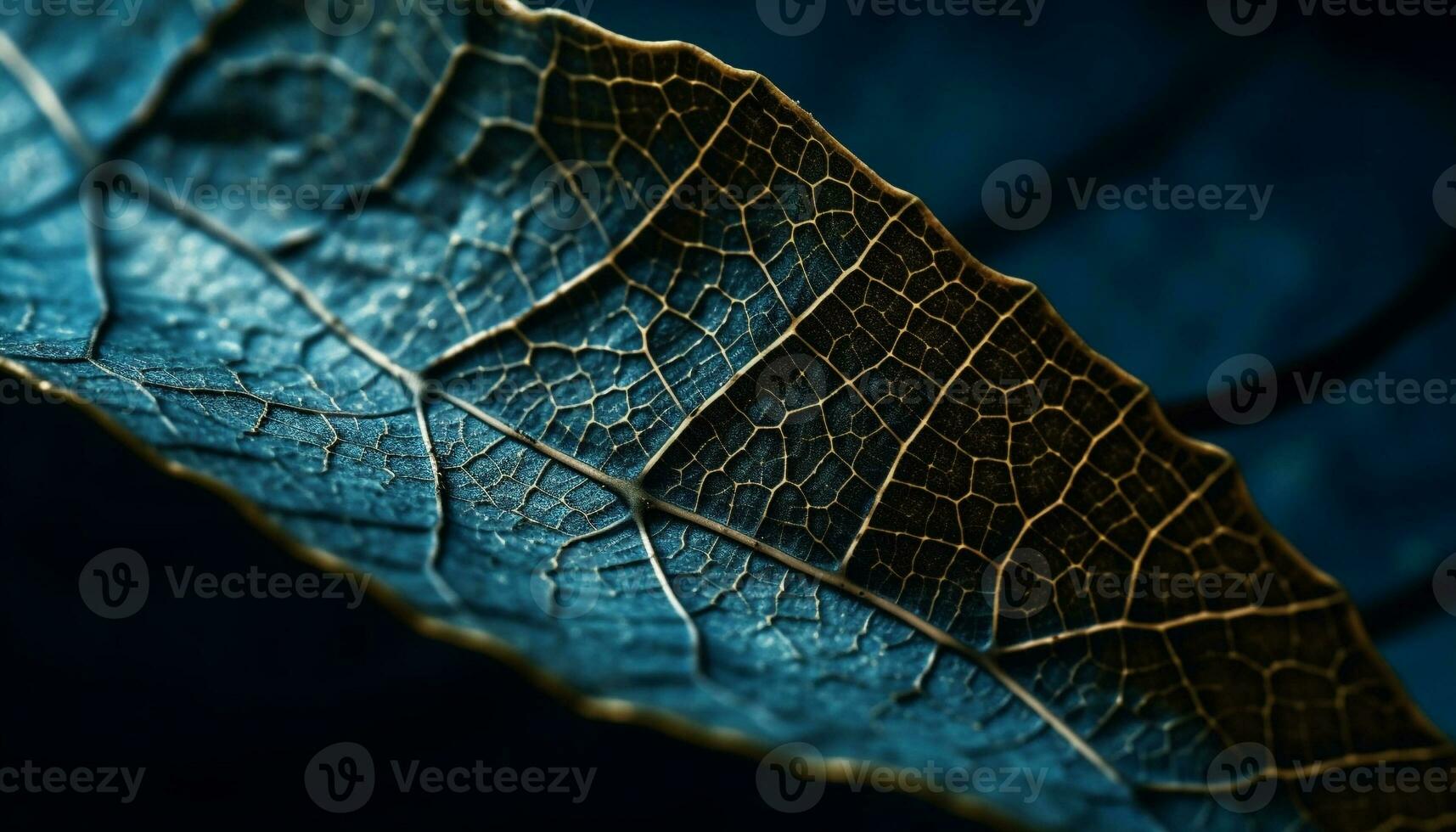 Vibrant leaf vein pattern in macro, showcasing beauty in nature generated by AI photo