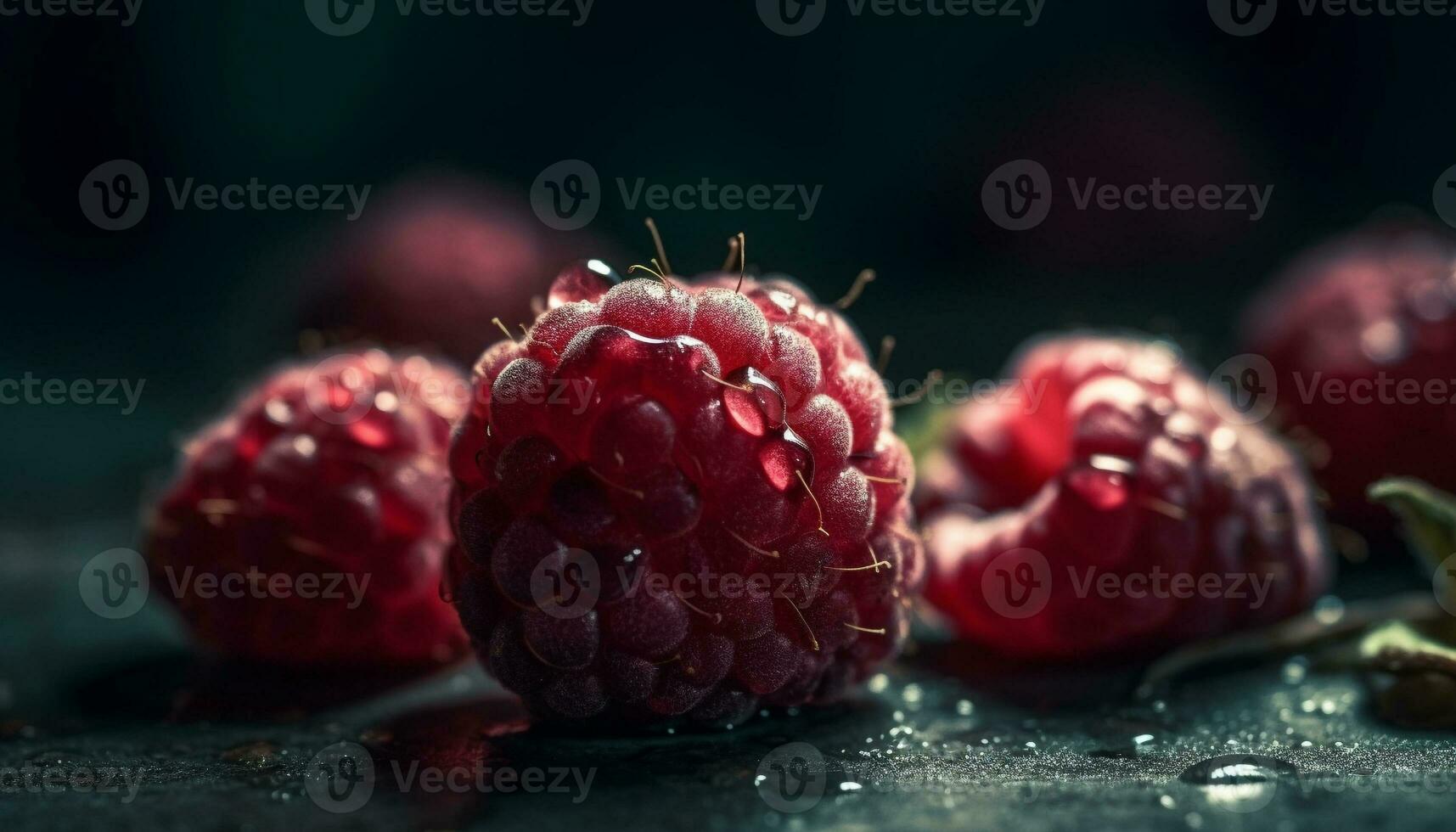 Juicy berry refreshment on rustic wood table, perfect summer snack generated by AI photo