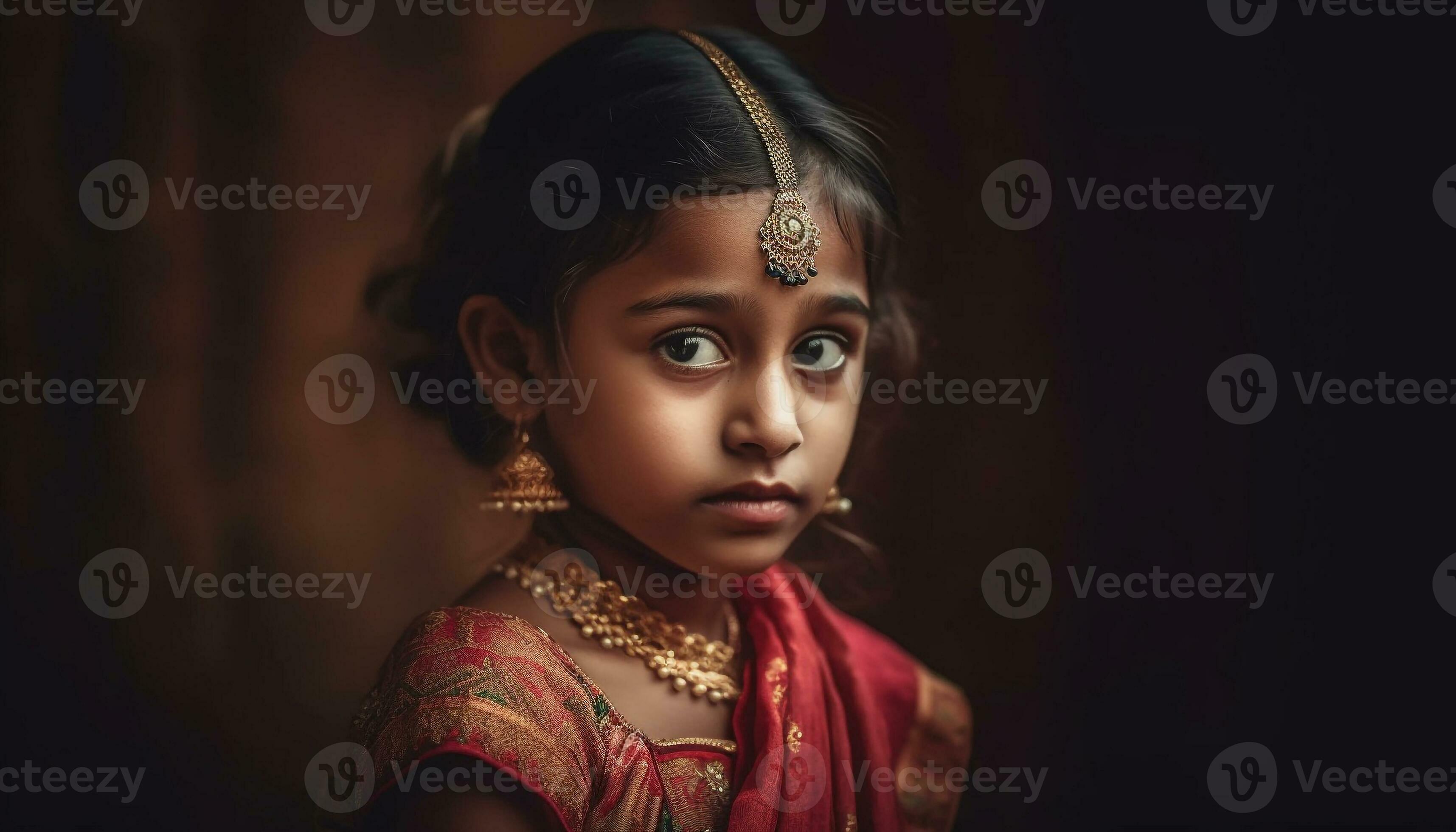 un hermosa indio mujer vistiendo un tradicional sari. generado por ai  30867344 Foto de stock en Vecteezy