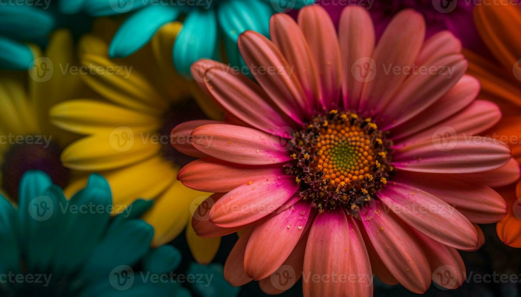 Vibrant gerbera daisy bouquet brings beauty to formal gardens generated by AI photo