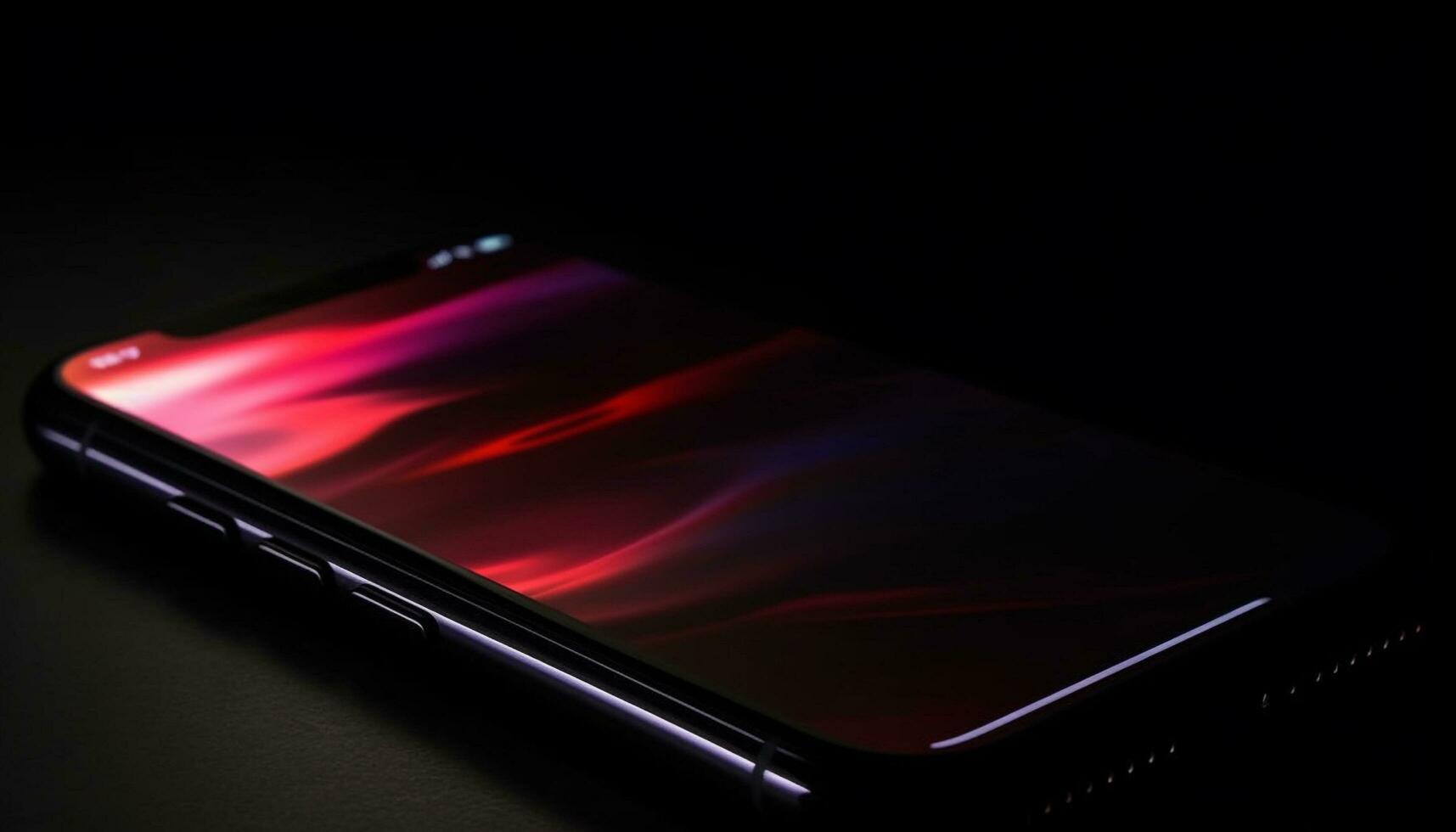 Smartphone glowing screen connects to the galaxy digital display generated by AI photo