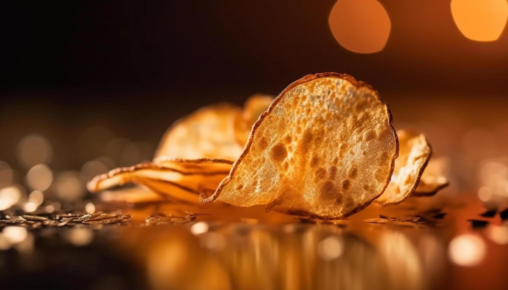 un gastrónomo aperitivo apilar en un rústico madera plato generado por ai foto