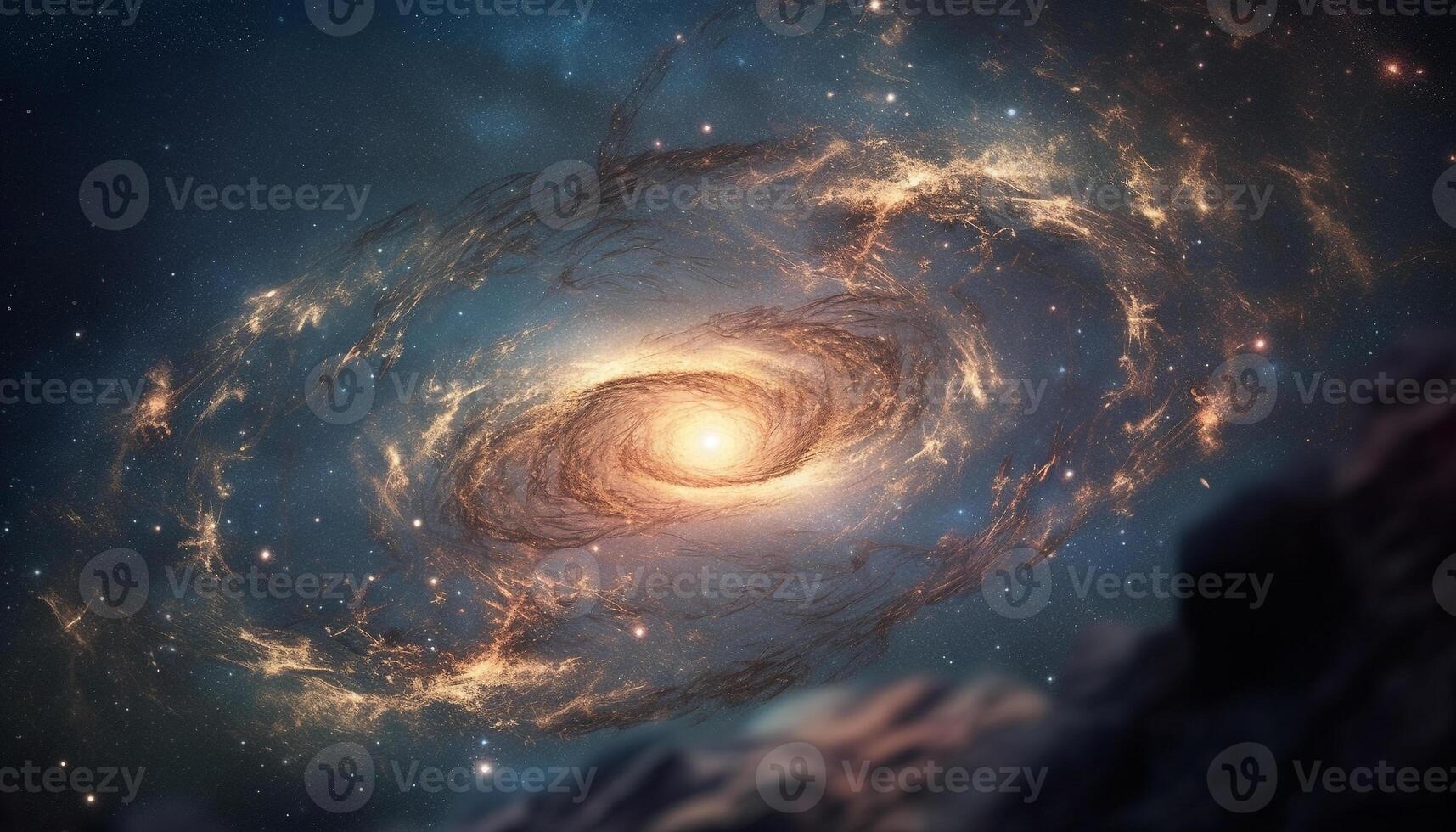 explotando supernova en profundo espacio ilumina galaxia estrellado paisaje generado por ai foto