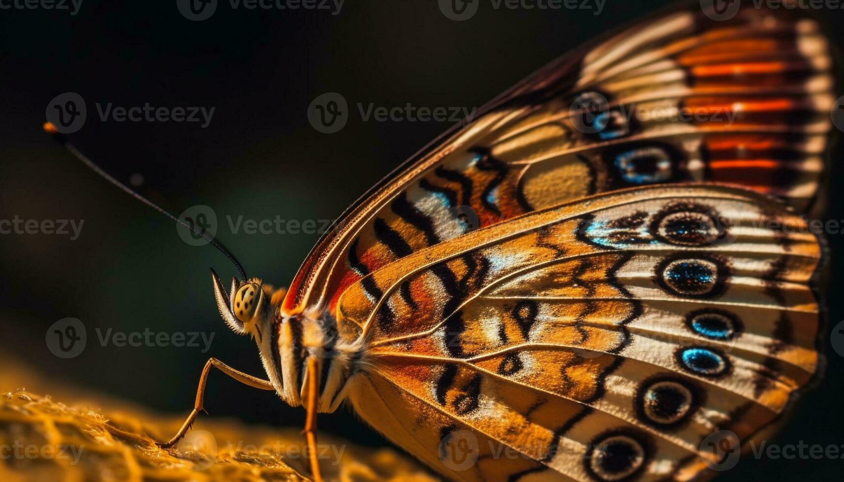The fragile beauty of a multi colored butterfly spotted wings generated by AI photo