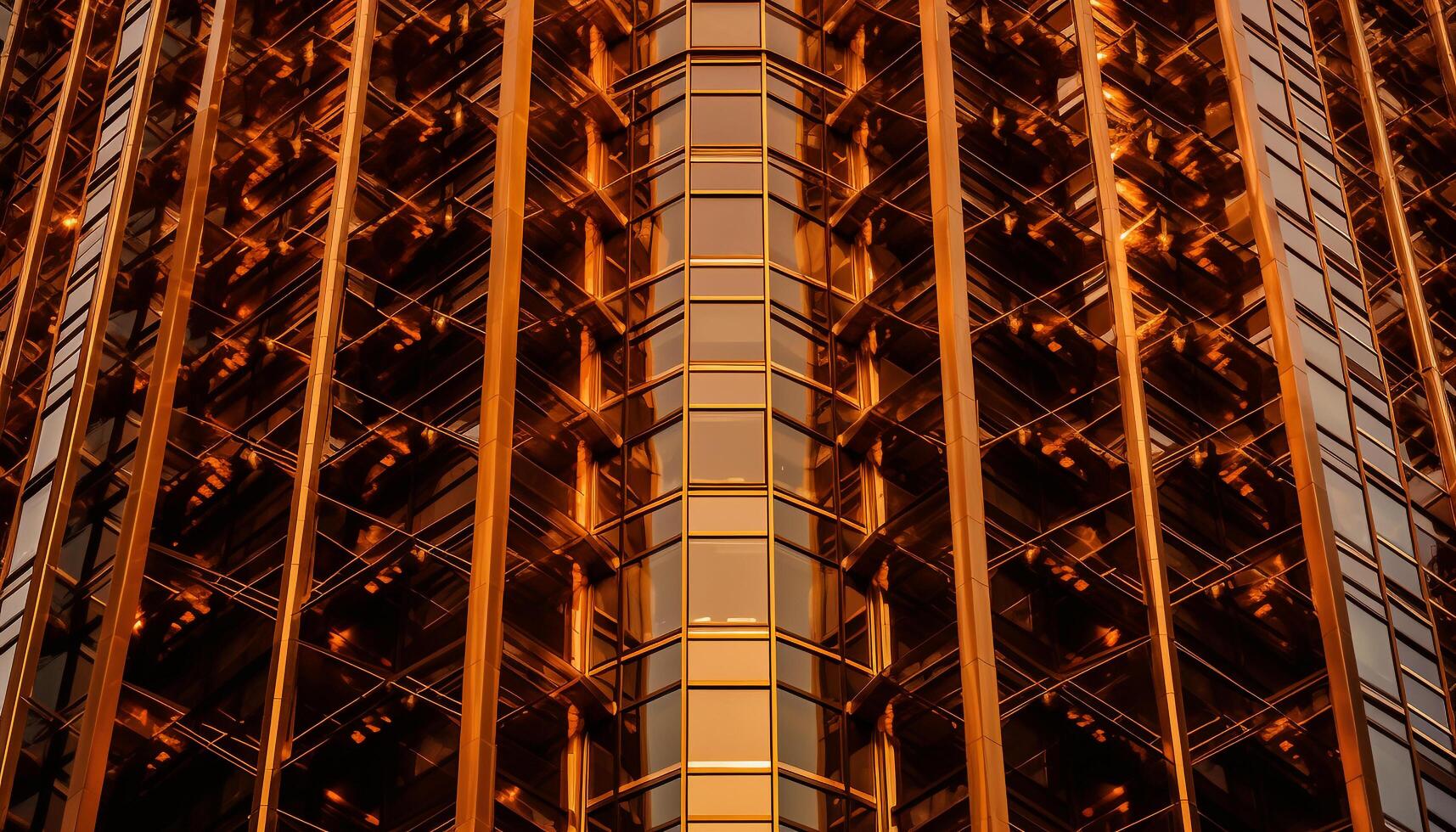 The futuristic skyscraper abstract design illuminates the vibrant city life generated by AI photo