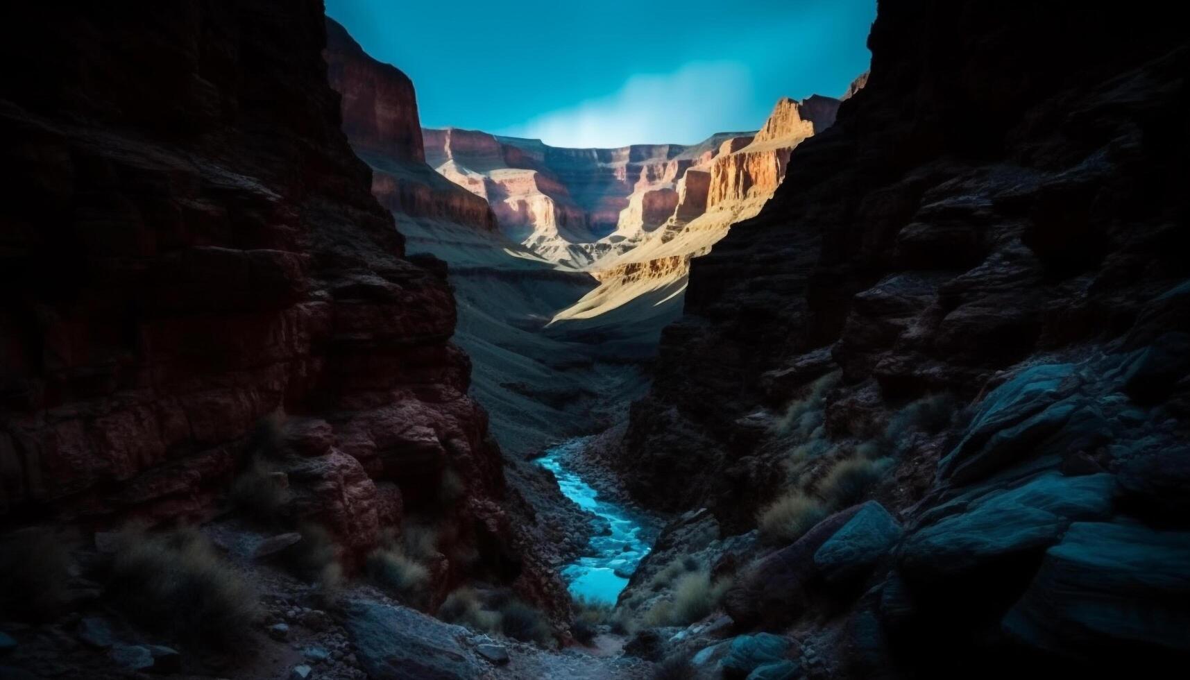 Tranquil scene of majestic mountain range at famous Alberta landmark generated by AI photo