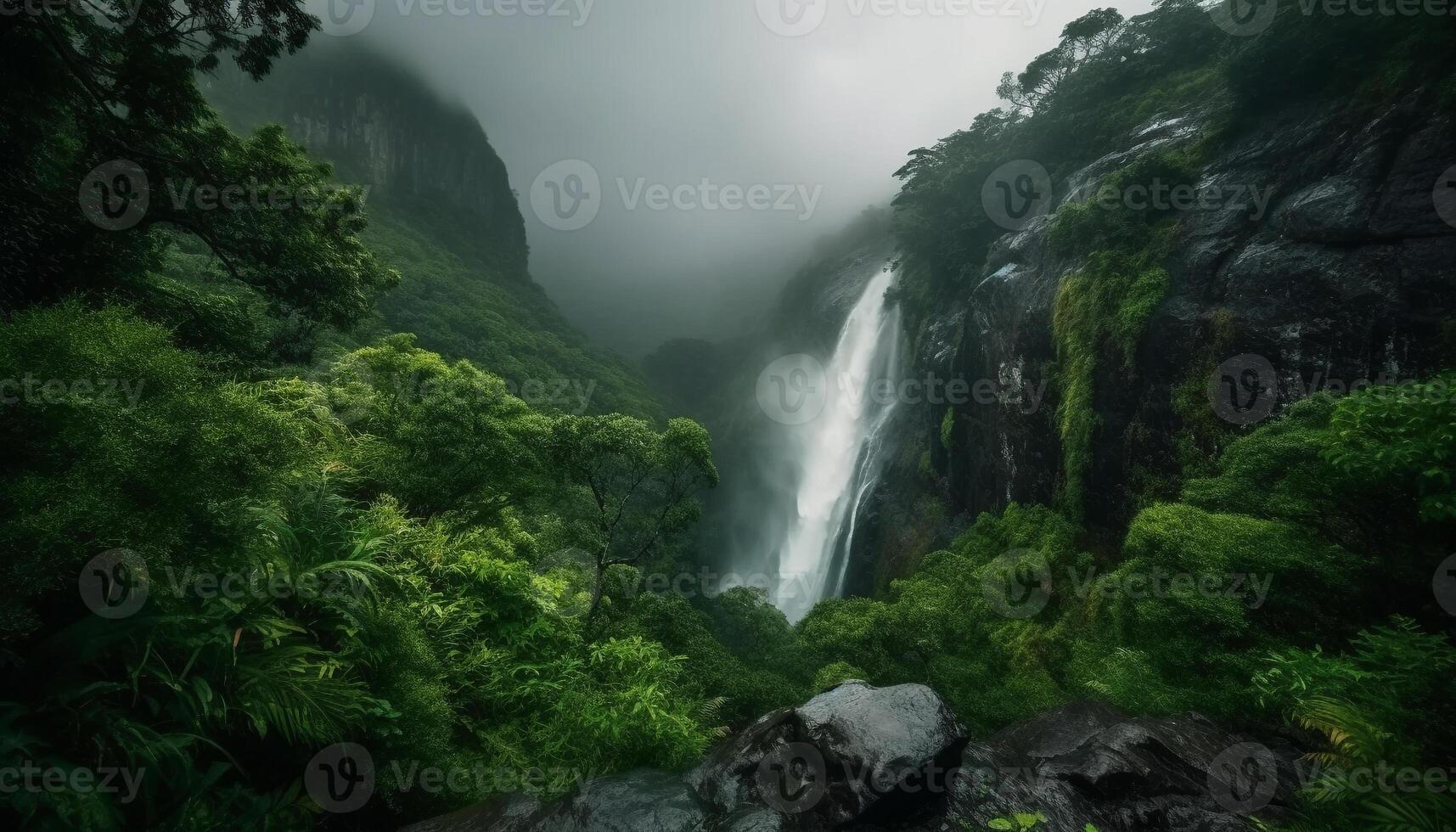 Majestic mountain range, tranquil scene, flowing water, natural beauty generated by AI photo