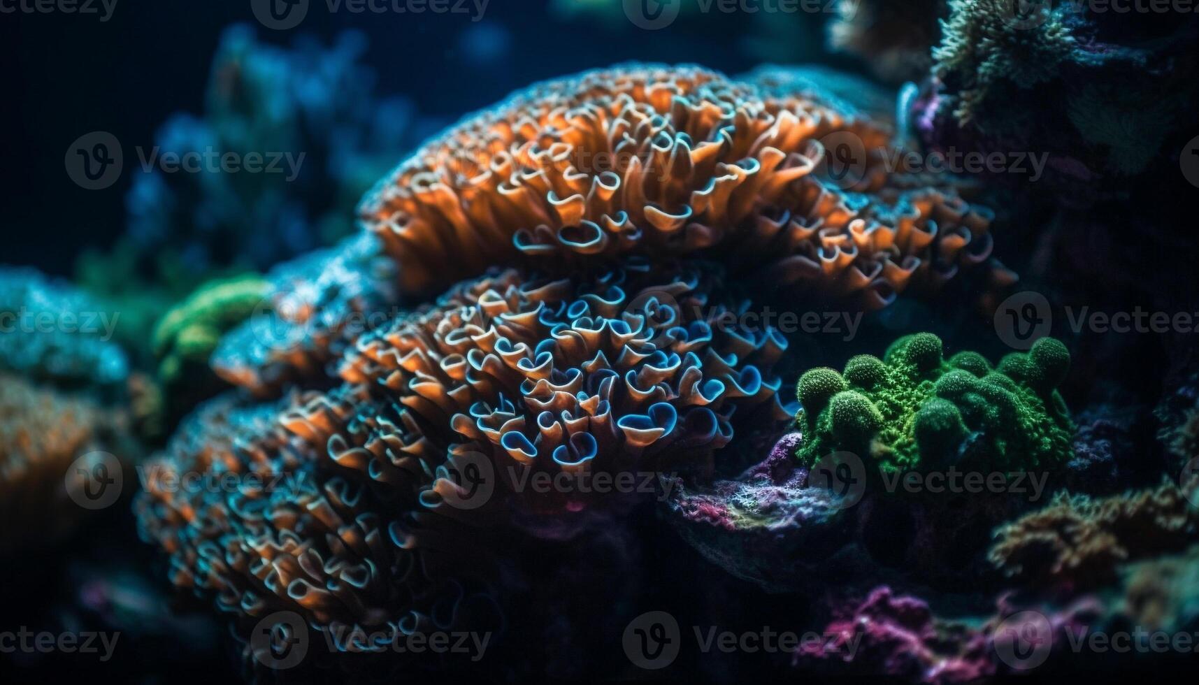 profundo abajo, vistoso mar vida prospera en natural belleza generado por ai foto