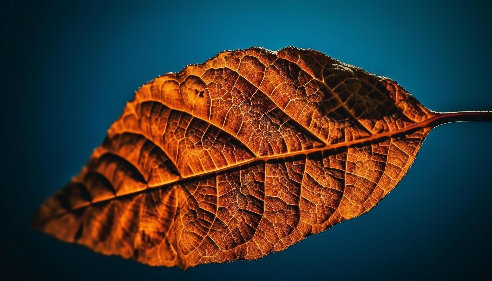 Dried plant branch on vibrant autumn backdrop, nature abstract beauty generated by AI photo