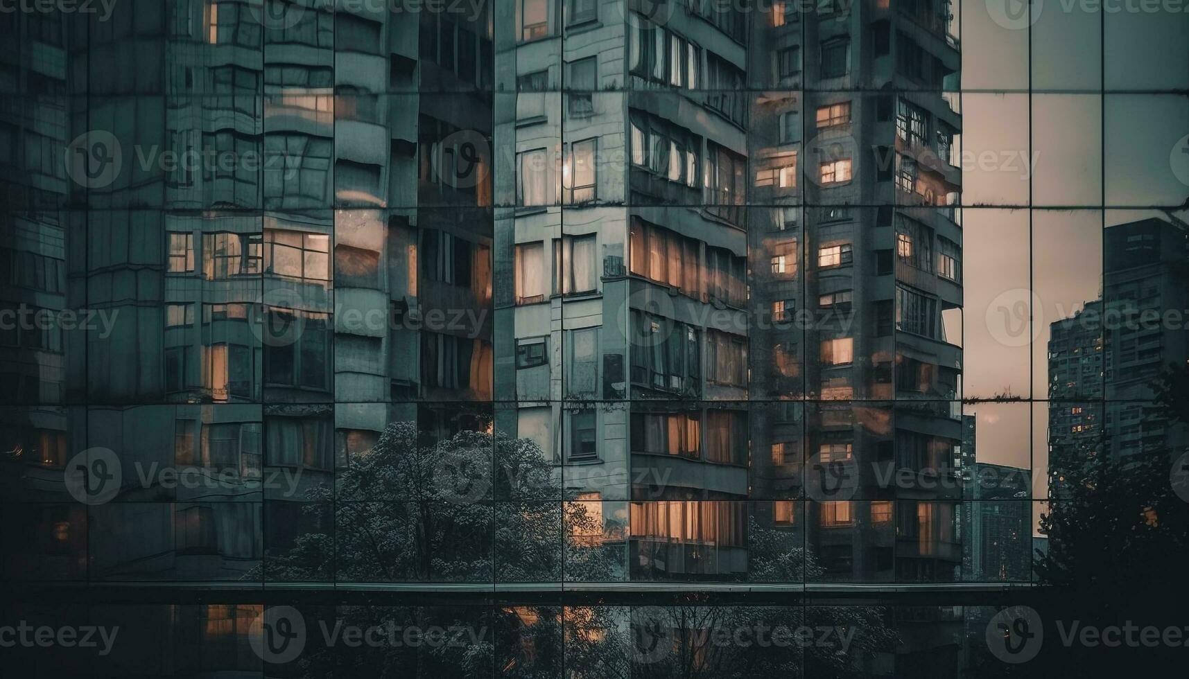 un futurista ciudad horizonte iluminado por brillante azul Encendiendo equipo generado por ai foto