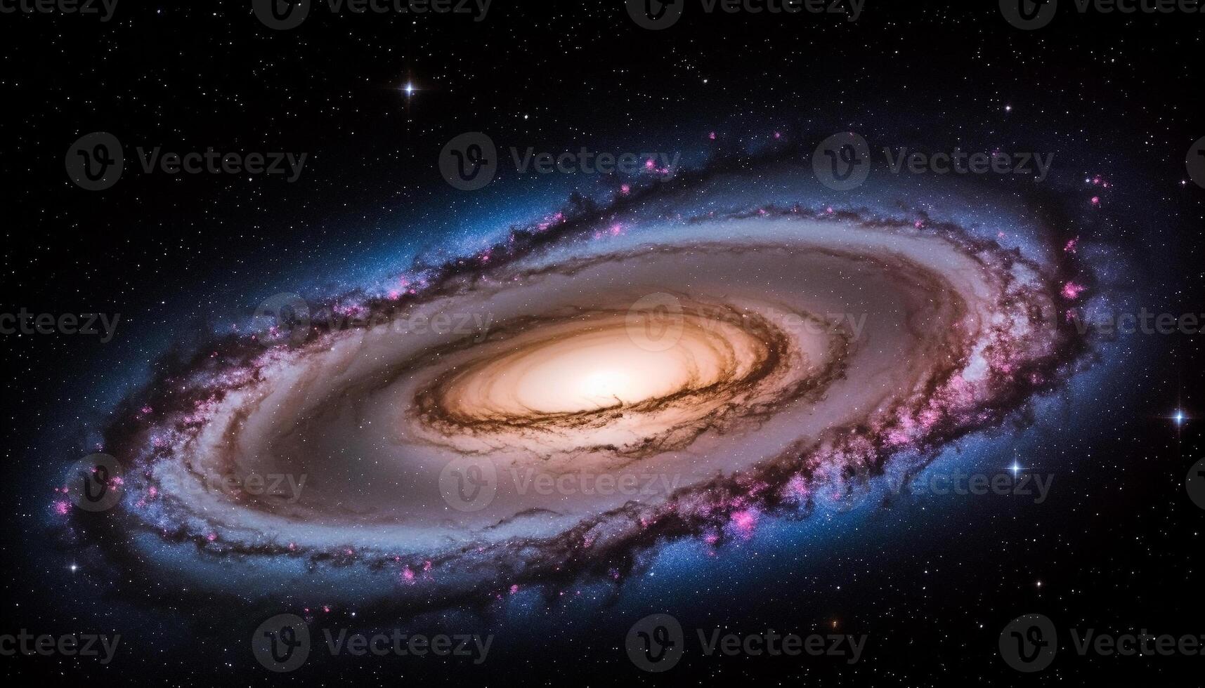 Exploring the deep, dark galaxy with astronomy telescope and satellite generated by AI photo