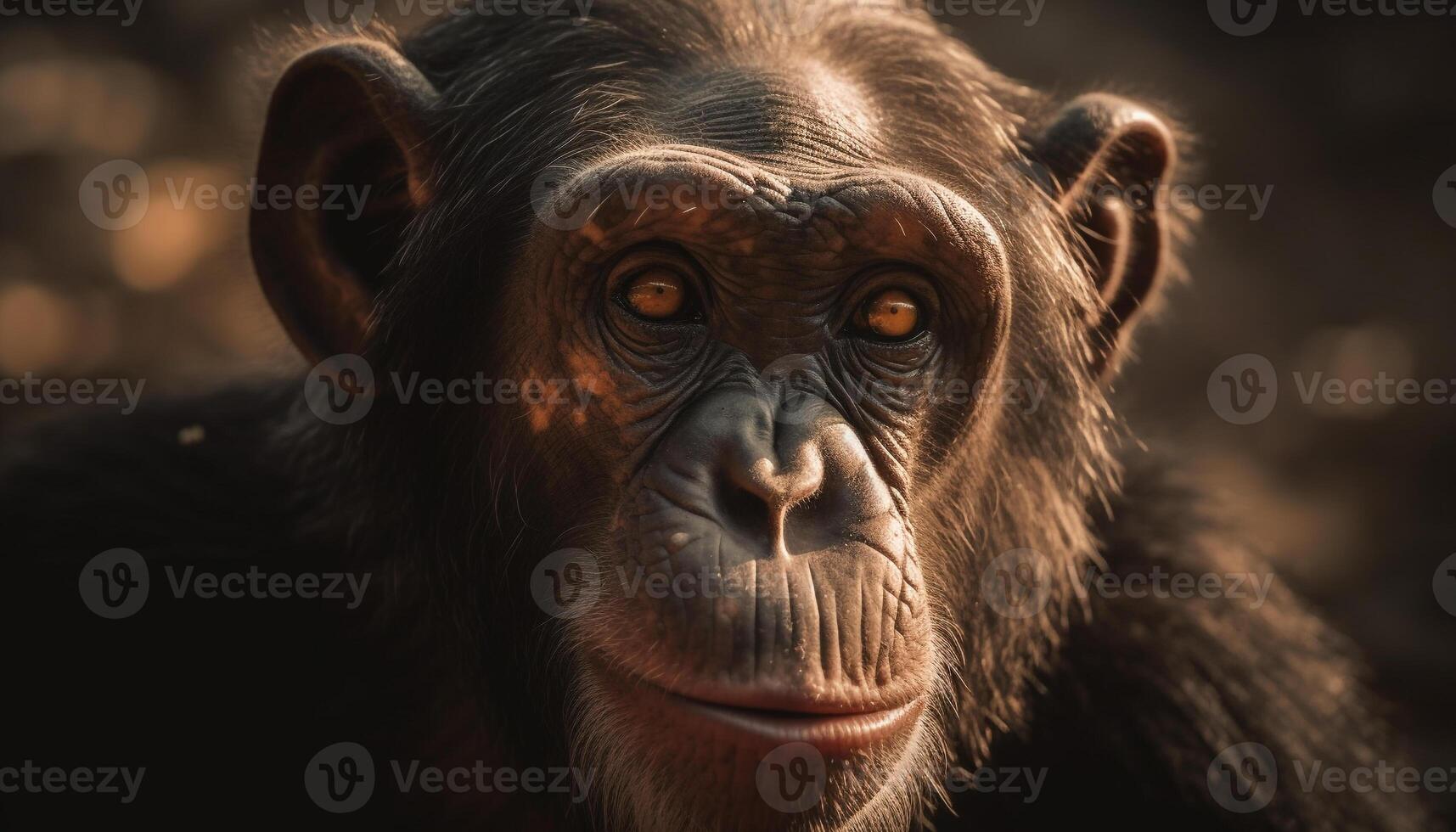 Endangered primate stares sadly, its large eyes pleading for help generated by AI photo