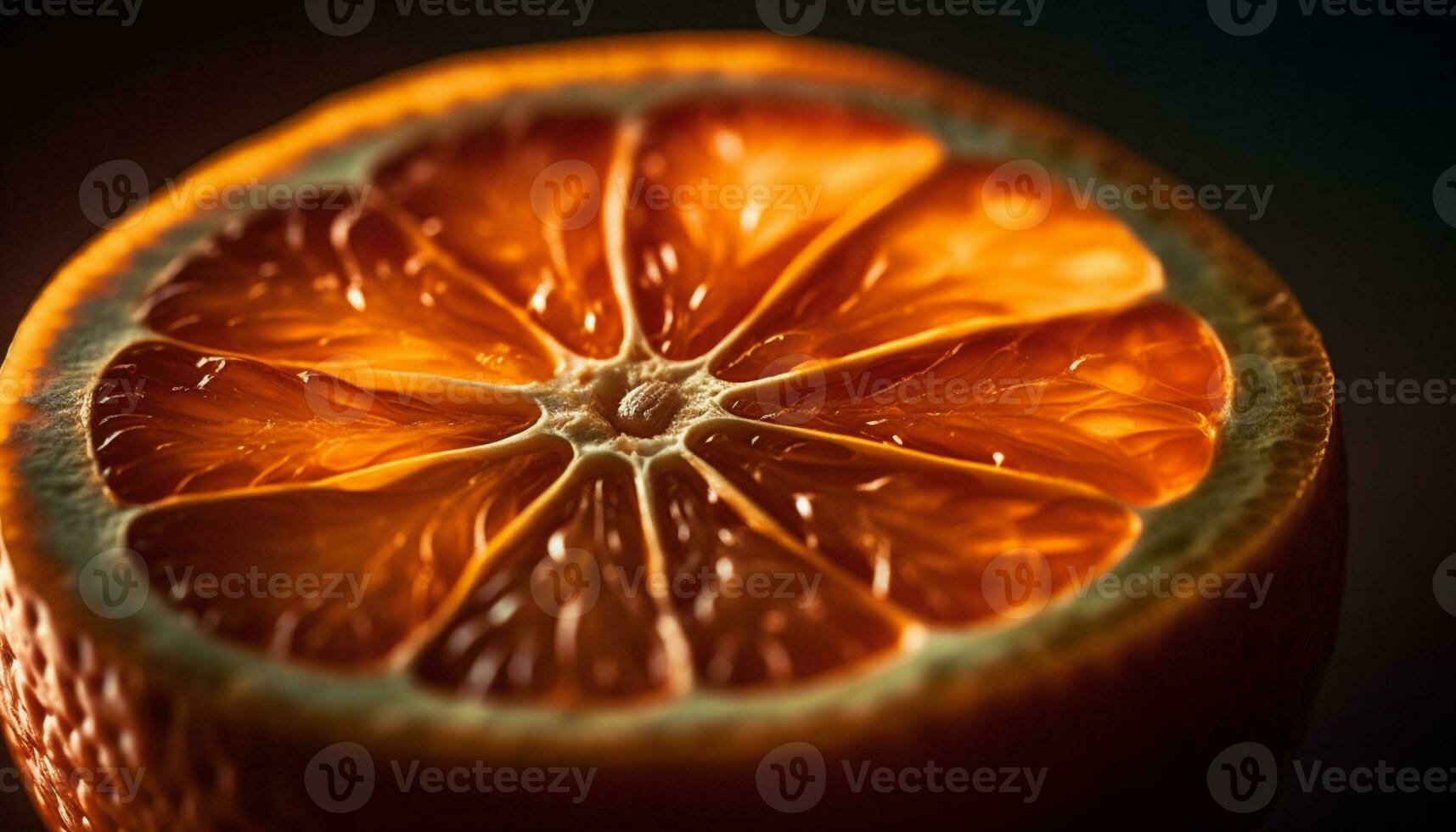 Juicy citrus slice, a healthy snack for a gourmet diet generated by AI photo