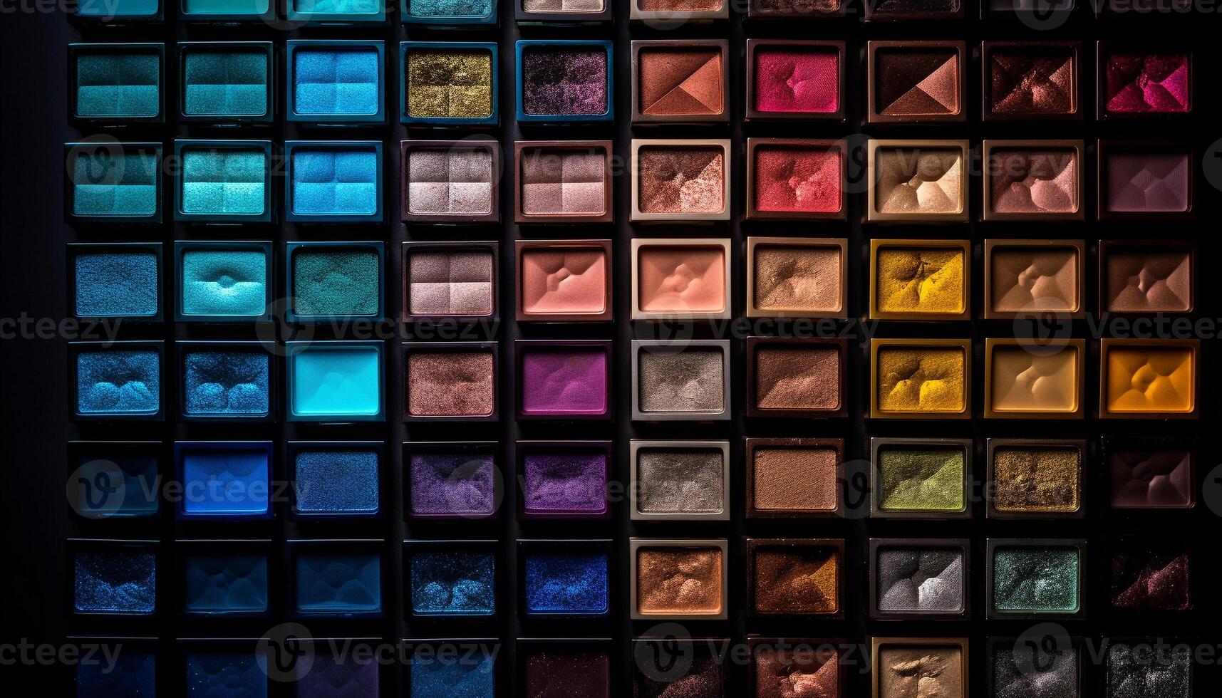 A multi colored abstract pattern set in shiny eyeshadow glitter generated by AI photo