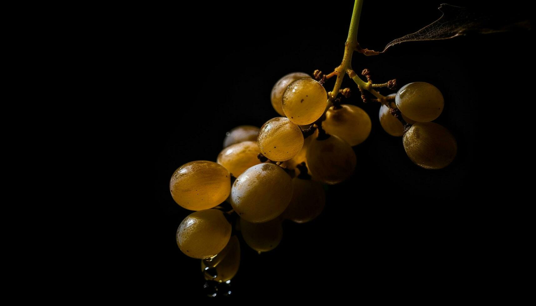 Ripe grape bunches on vineyard branch, a nature gourmet refreshment generated by AI photo