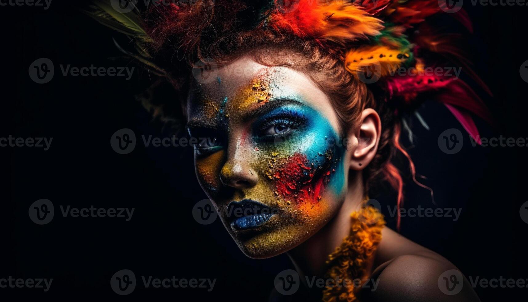 A young adult woman with stage make up exudes sensuality generated by AI  24747842 Stock Photo at Vecteezy