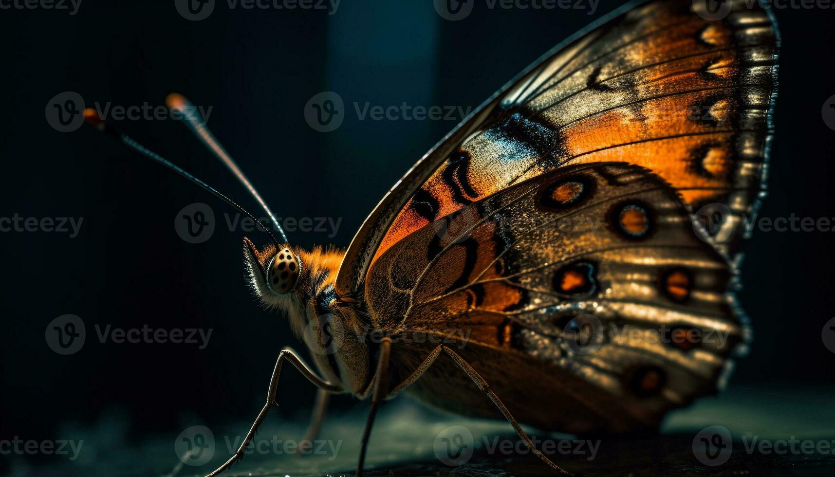The fragile beauty of a multi colored butterfly in nature elegance generated by AI photo