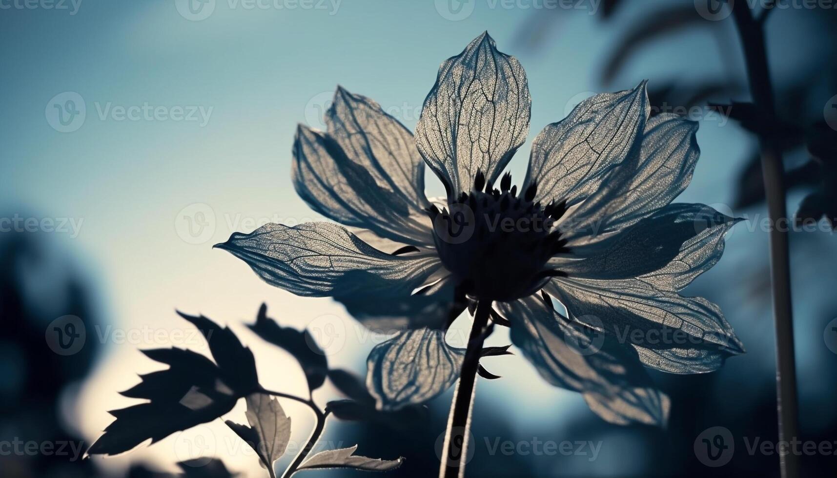 Sunlit daisy in meadow, a tranquil beauty in nature growth generated by AI photo