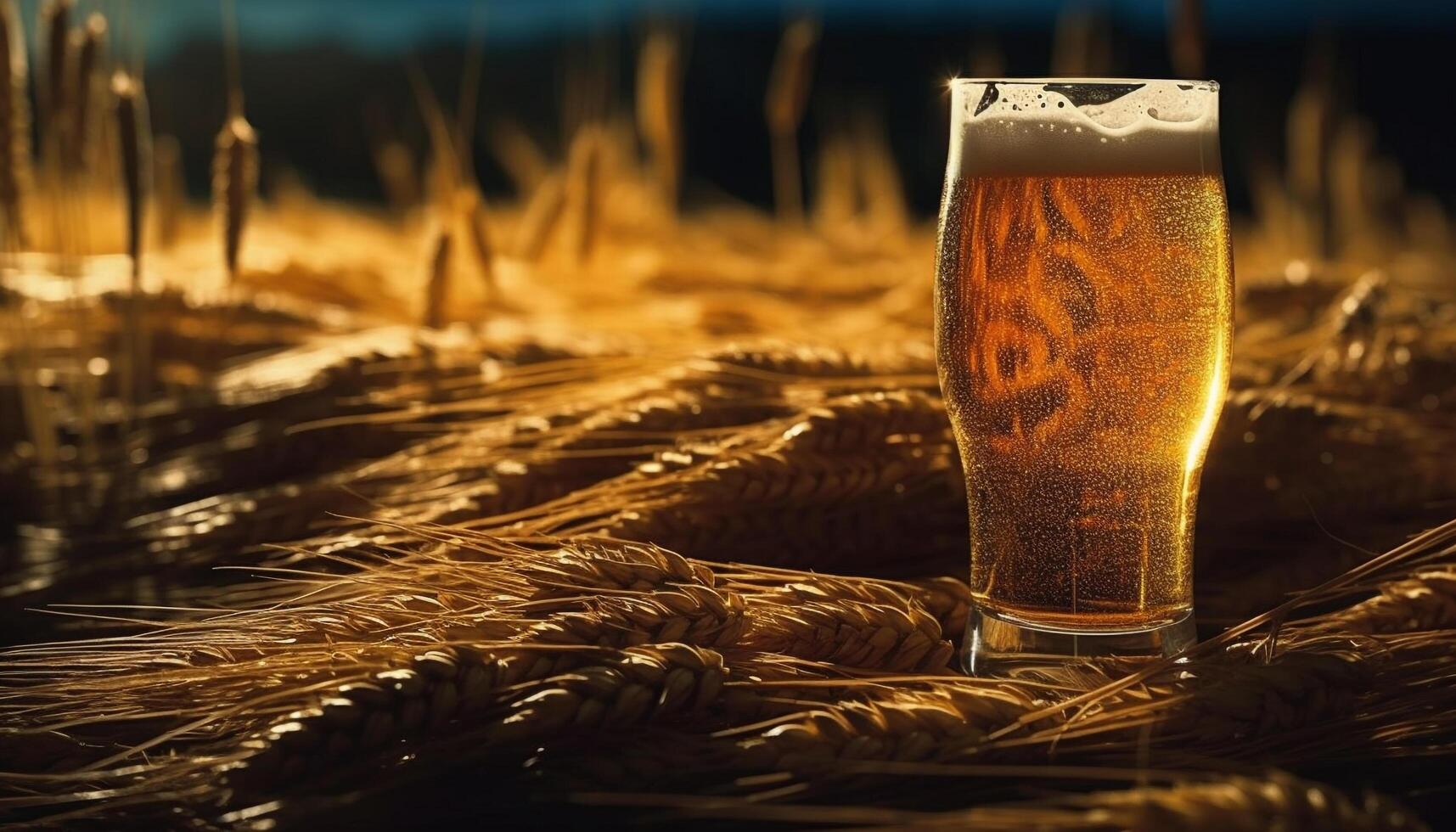 A frothy pint of cold, refreshing beer in a rustic brewery generated by AI photo