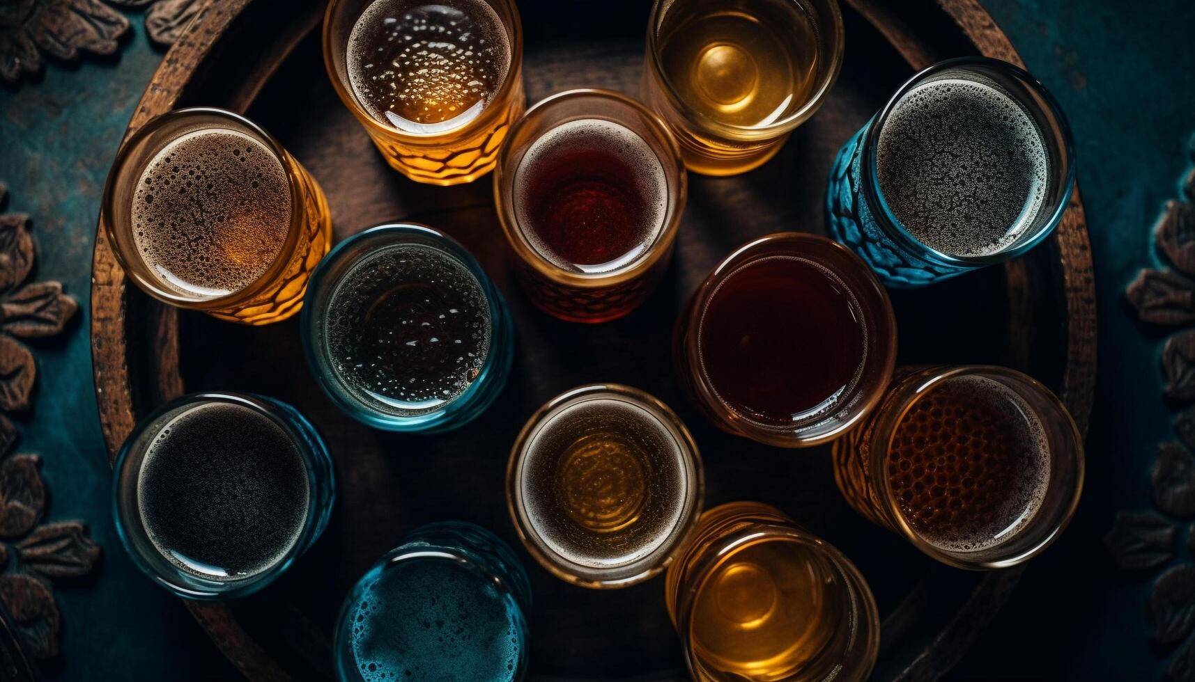 Craft brewery celebrates with fresh beer collection at local pub generated by AI photo