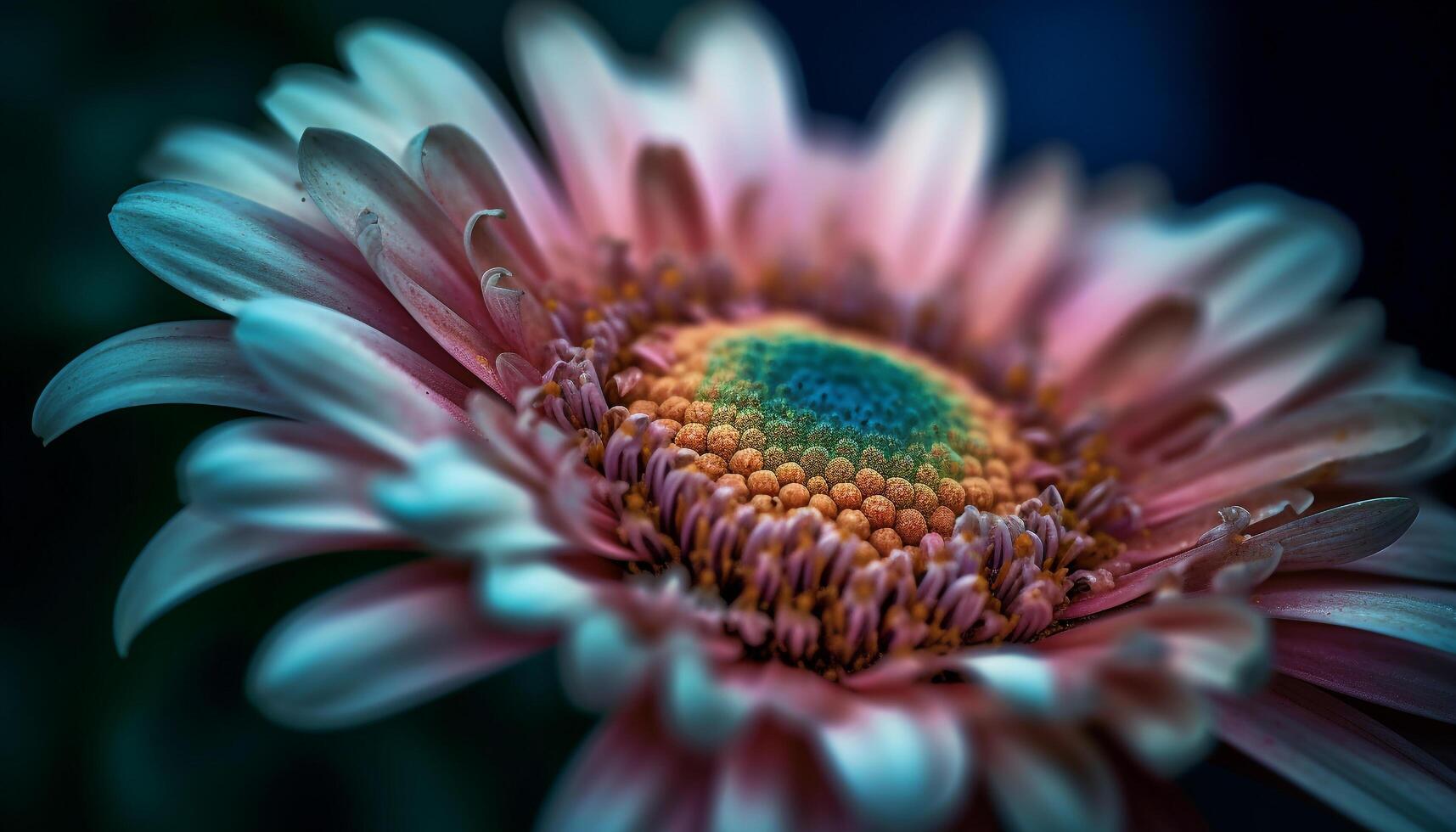 vibrante gerbera margarita florecer, belleza en naturaleza resumen patrones generado por ai foto