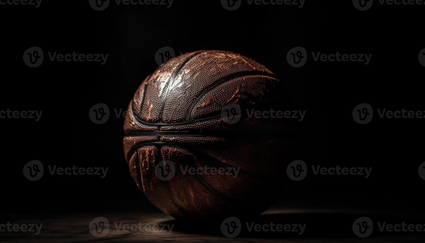 Old leather football, a symbol of success in competitive sports generated by AI photo