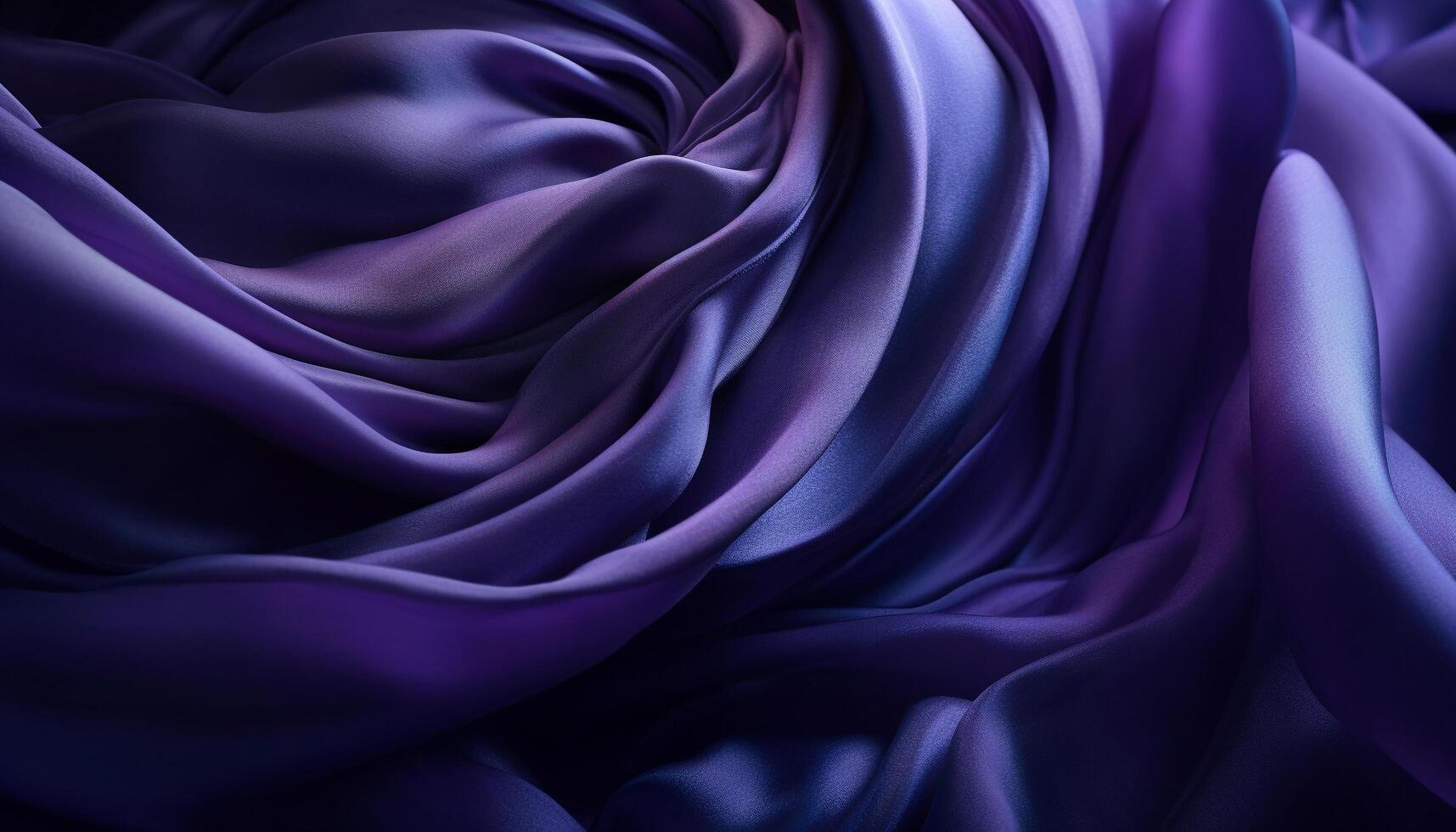 Flowing purple silk curtain adds elegance to abstract textured backdrop generated by AI photo