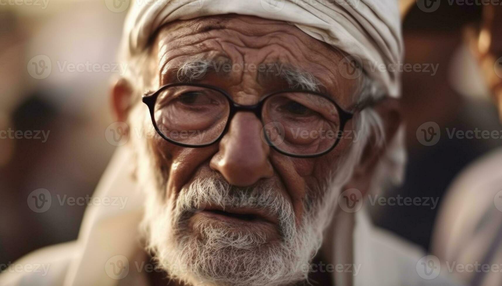 Aging gracefully, a happy senior man in traditional turban generated by AI photo