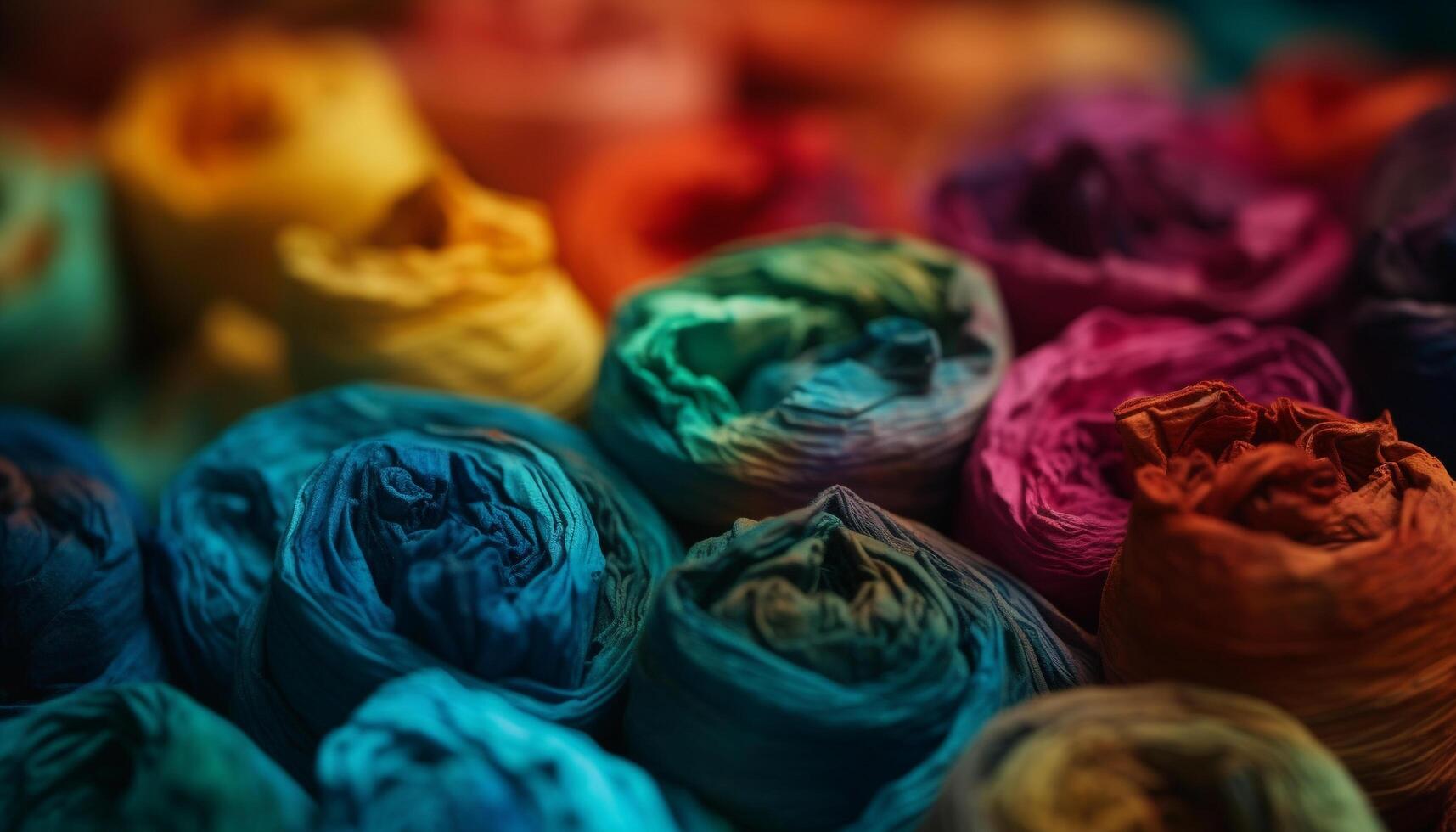 Fluffy wool flower collection beauty in organic arrangement and softness generated by AI photo