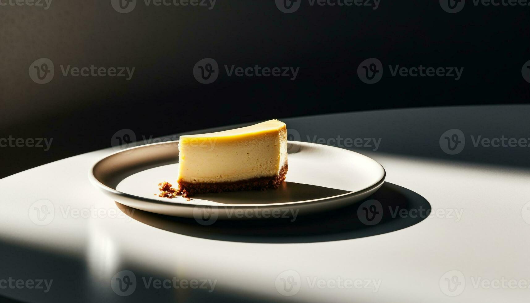 A decadent slice of gourmet cheesecake with chocolate and cream generated by AI photo