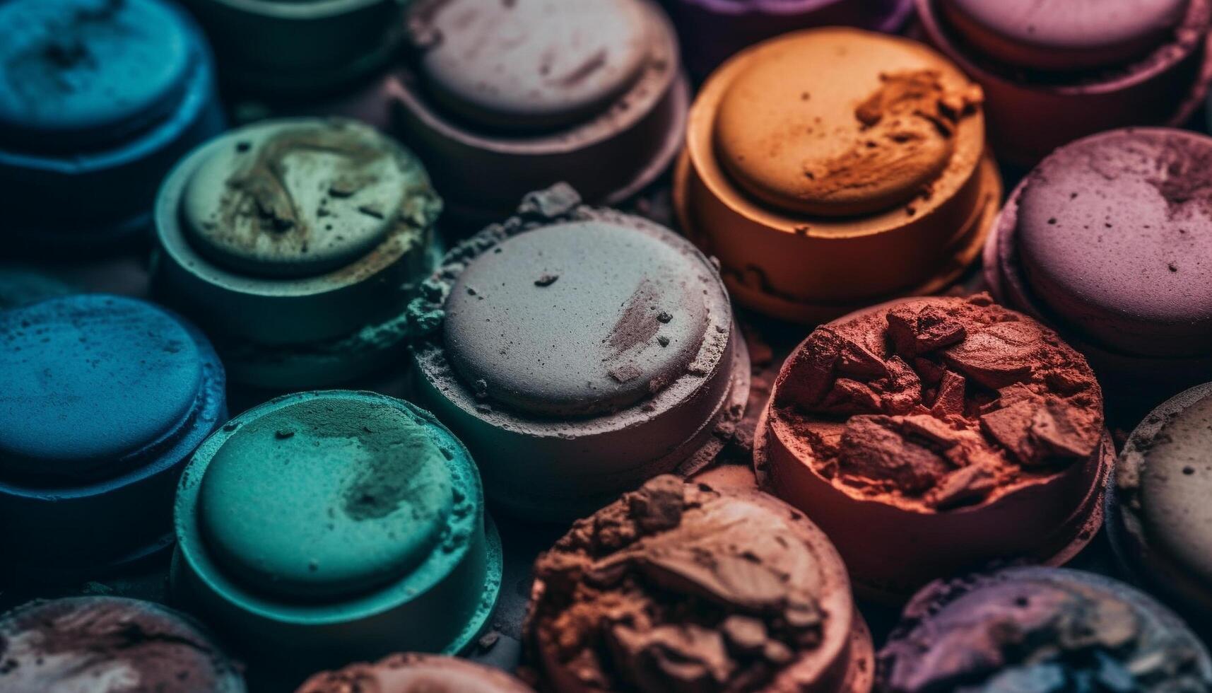 A gourmet French macaroon collection, ready to eat, in a stack generated by AI photo