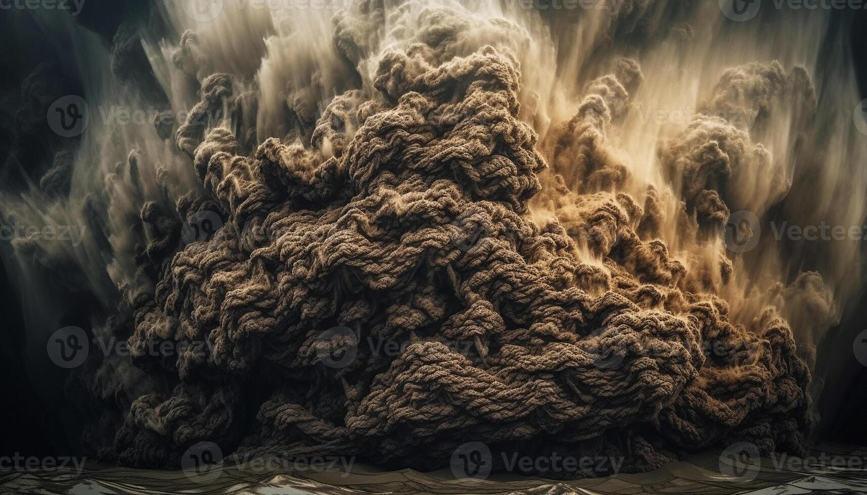 Abstract fractal patterns create mysterious underwater galaxy of flowing motion generated by AI photo