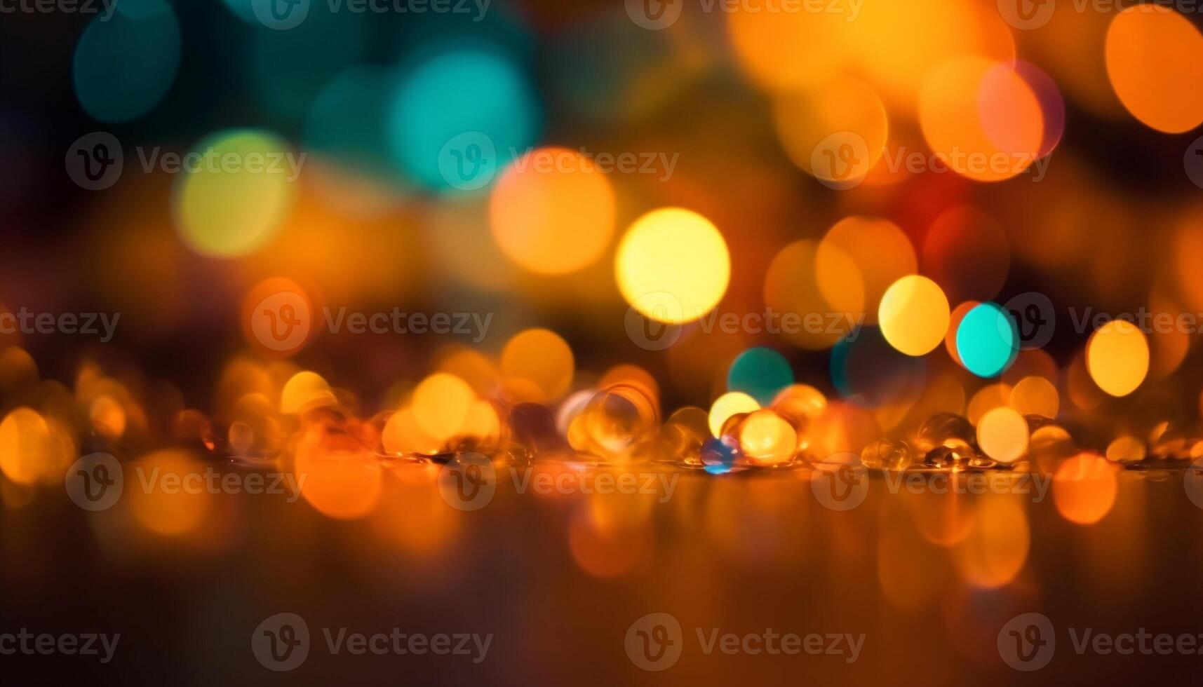 Shiny, glowing circles illuminate abstract backdrop in vibrant celebration generated by AI photo