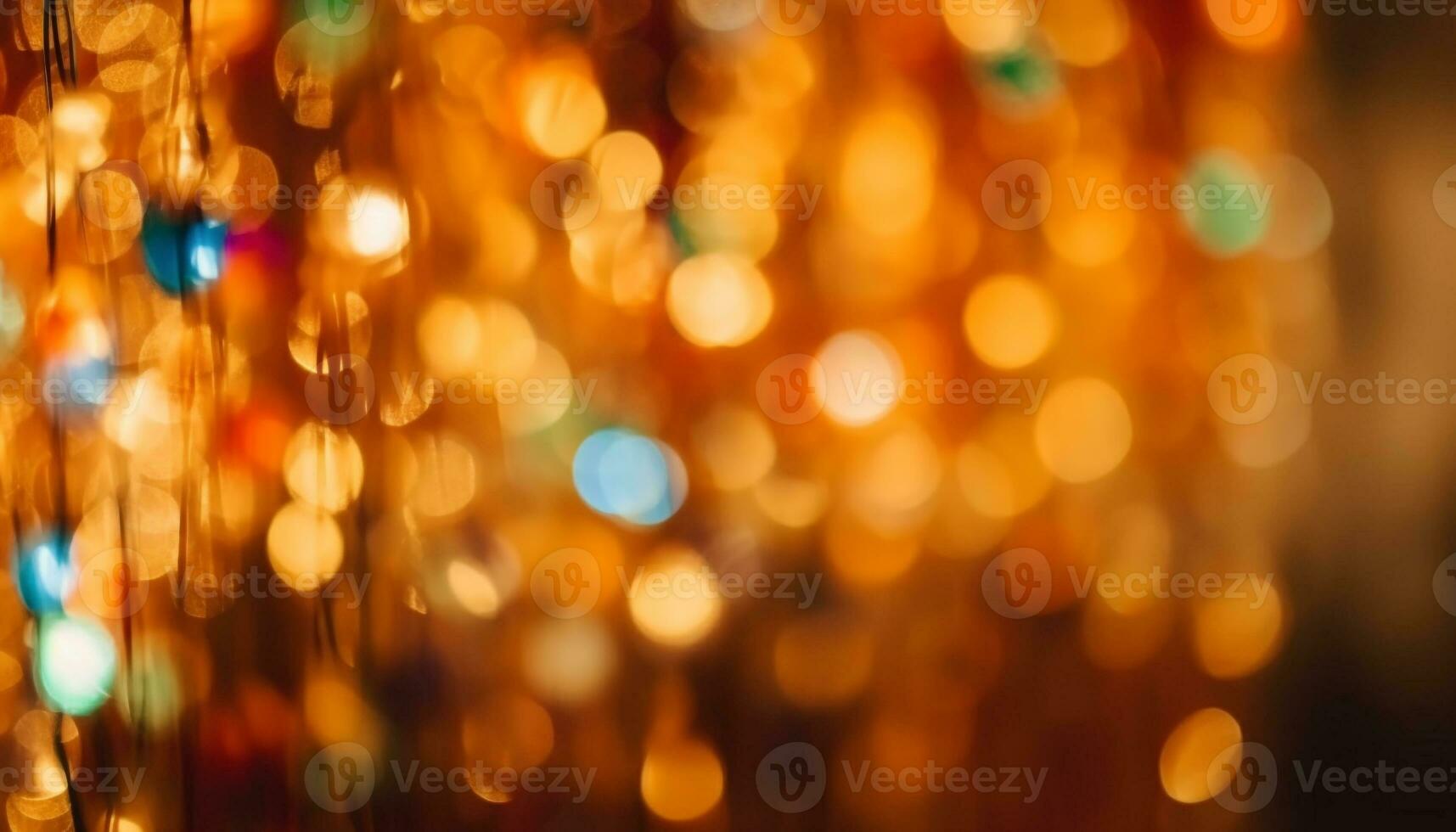 A brightly lit celebration with multi colored Christmas lights illuminating decorations generated by AI photo