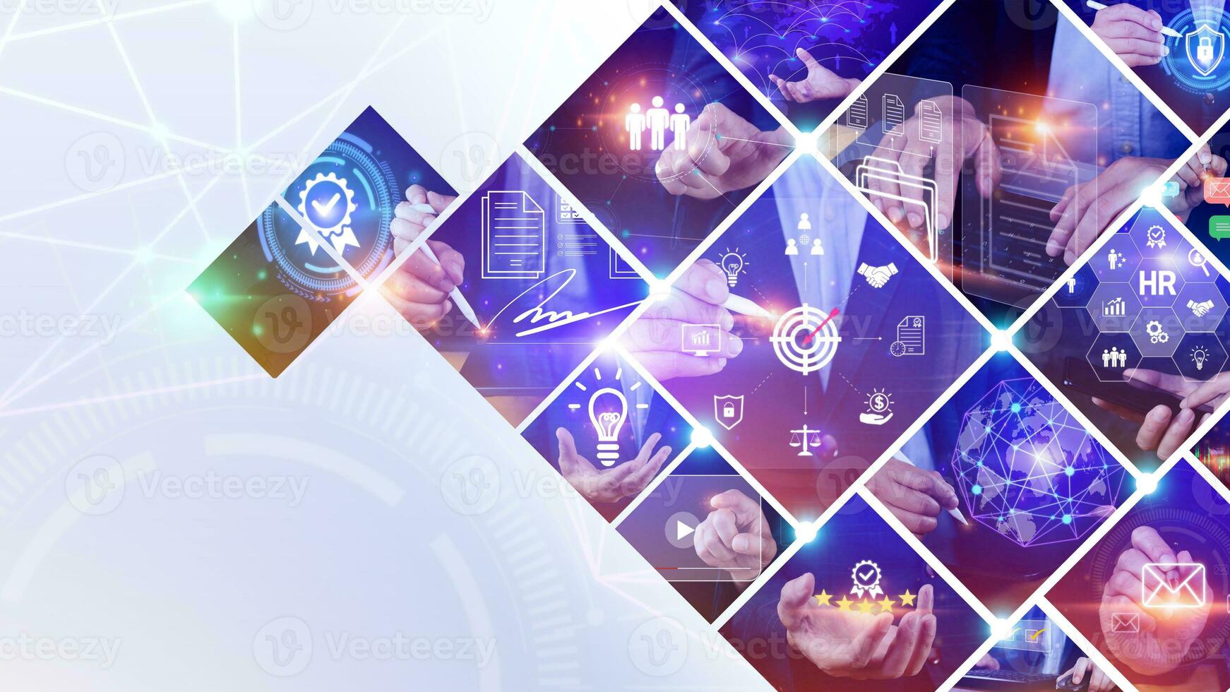 Global business structure of networking, Analysis and data exchange customer connection, HR recruitment and global outsourcing, Customer service, Teamwork, Technology and data connection worldwide. photo