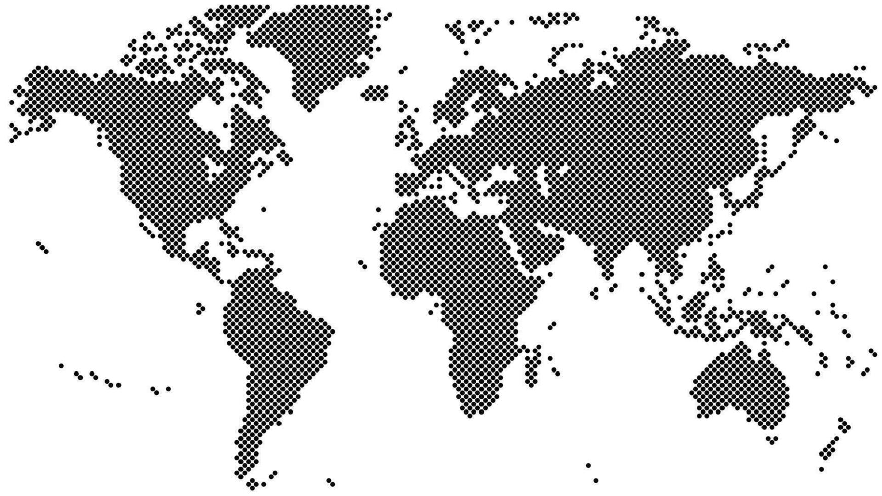 negro trama de semitonos mundo mapa, vector ilustración