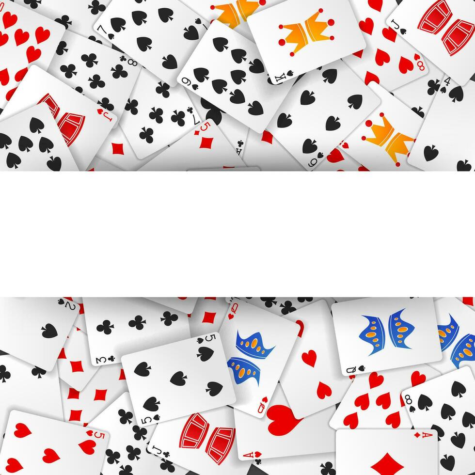 Poker Card Scattered With Sign Background, Vector Illustration
