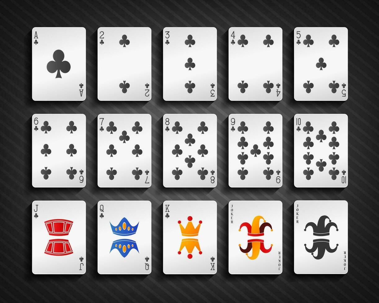Poker Cards Club Set, Vector Illustration