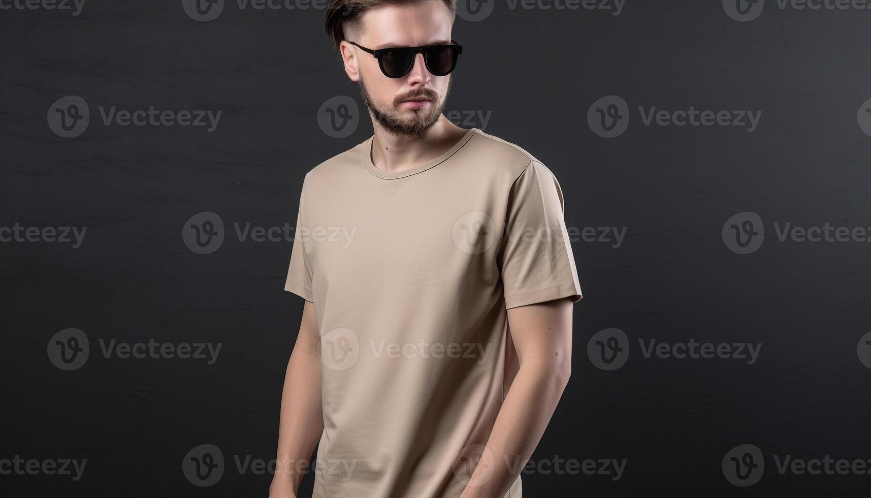 Confident young man exudes elegance and masculinity generated by AI photo